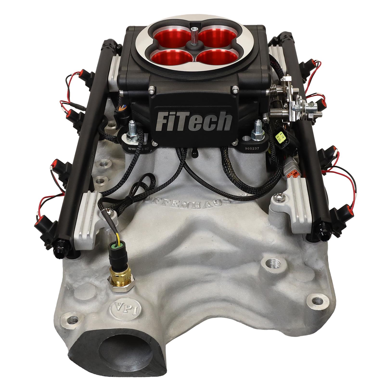 FiTech Go Port EFI Complete Fuel Injection Systems 30203 System, EFI, Offenhauser Intake Manifold, 750 HP Max, Satin Black Throttle Body, Injectors, ECM, 351W Small Block Ford, Kit thumbnail 4