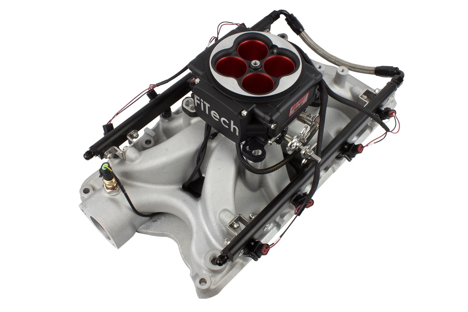 FiTech Go Port EFI Complete Fuel Injection Systems 30458 BBC Oval 500-1050 HP- Matte Black TB thumbnail 4