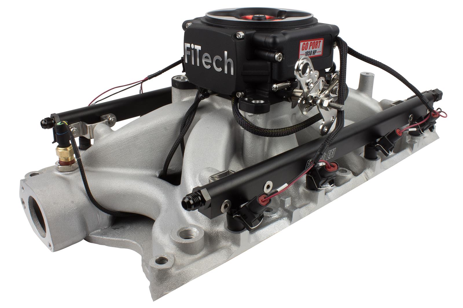 FiTech Go Port EFI Complete Fuel Injection Systems 30458 BBC Oval 500-1050 HP- Matte Black TB thumbnail 2