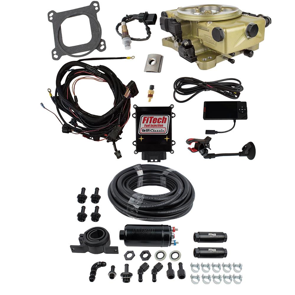 FiTech Go EFI Classic 650 HP System Inline Pump/Regulator Fuel Injection Master Kits 31020 Gold With Delivery & Regulator Kit