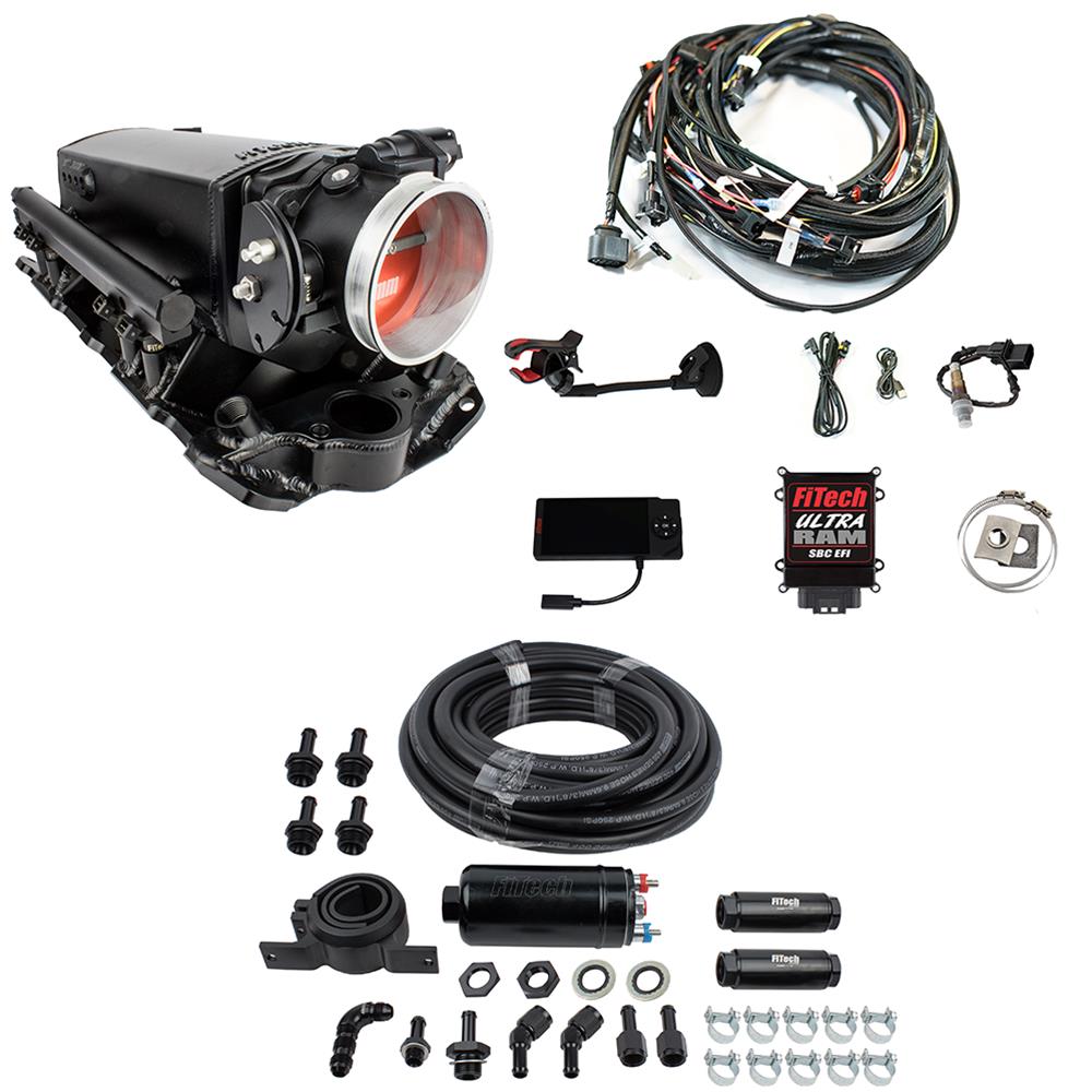 FiTech Fuel Injection Systems 31301 Ultra Ram 650 HP Chevy Small Block EFI System With Inline Delivery & Regulator Master Kit