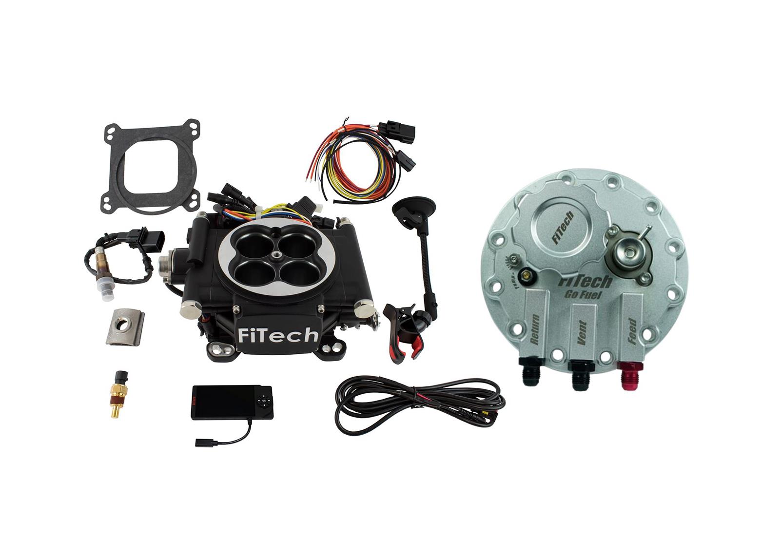 FiTech Fuel Injection Systems 36302 Systems, Go EFI 4 600 HP Matte Black EFI System With Go Returnless In-Tank Module Master Kit