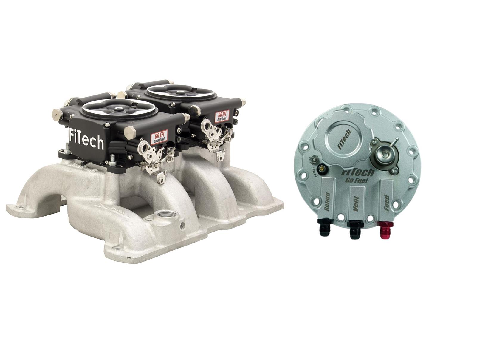 FiTech Fuel Injection Systems 36362 Systems, Go EFI 2x4 625 HP Matte Black EFI System With Go Returnless In-Tank Module Master Kit