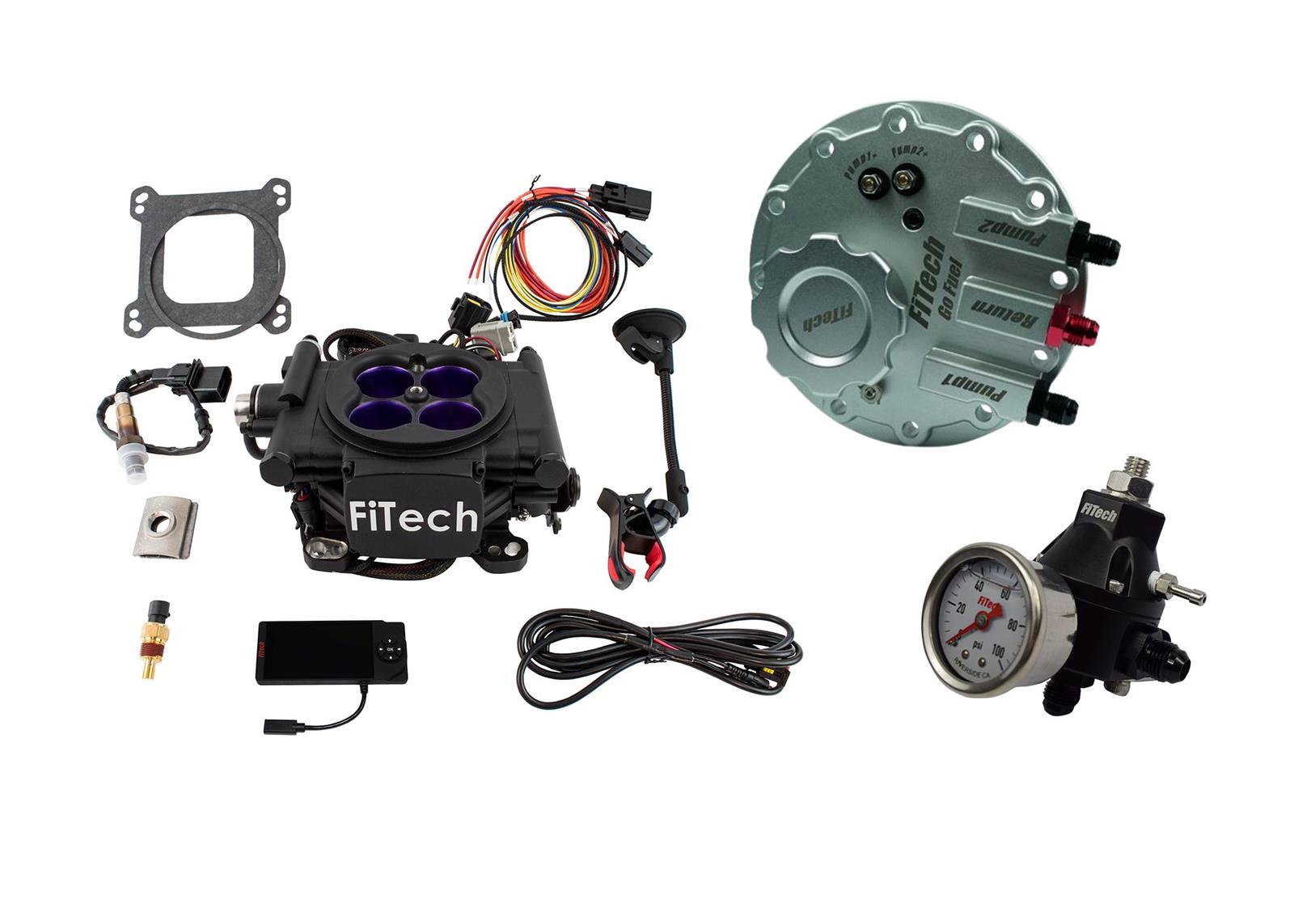 FiTech Fuel Injection Systems 36408 Systems, Mean Street 800 HP Matte Black EFI System With Go Dual Pump In-tank Module Master Kit