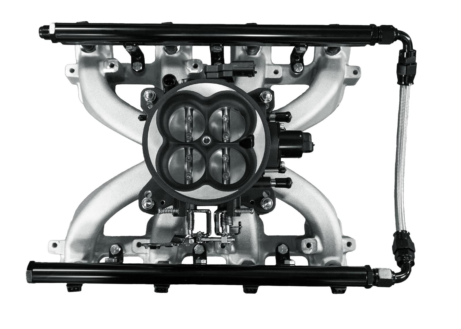 FiTech Ultra Port EFI LS Systems 37015 Fuel Injection Systems, EFI, LS1 Intake Manifold, Black Finish Throttle Body, Gasoline, 750 HP, Chevy, LS, Kit thumbnail 2