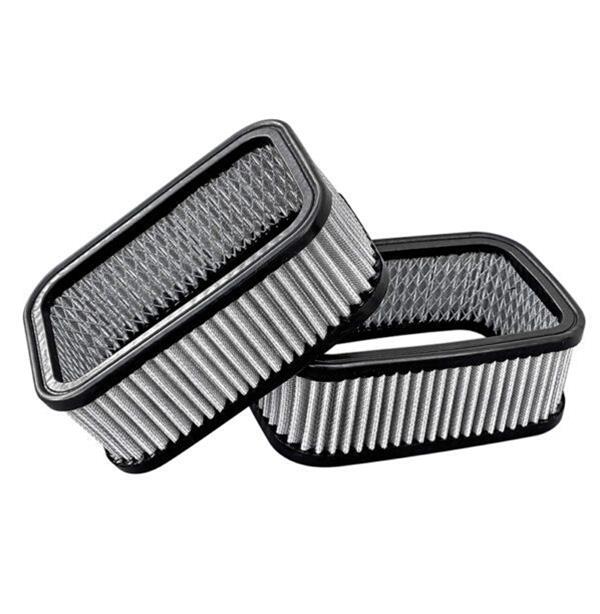 FiTech EFI 3x2 D-Shaped Air Filter Assemblies 42401 Cleaners, Rectangular, Opening, 3 x 2 Systems, Finned Top, Polished, Cotton Gauze Gray Element, with Hardware, Set of 3 thumbnail 3
