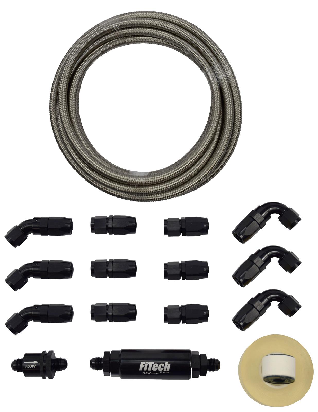 FiTech Fuel Injection 51001 FiTech Stainless Steel Fuel Line Kits