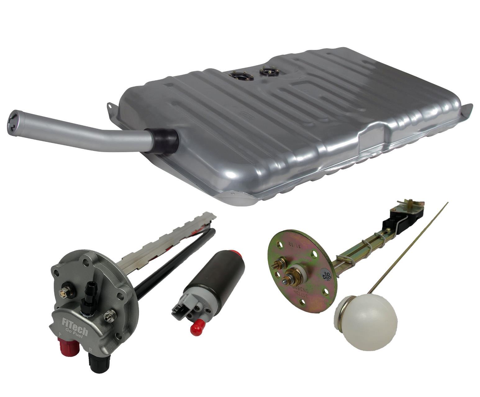 FiTech Go EFI Fuel Tank Kits for 1971-1972 EL CAMINO, SPRINT - 58030 Tank, 20 Gallon, Steel, Silver Powdercoated, Chevrolet, GMC, Kit