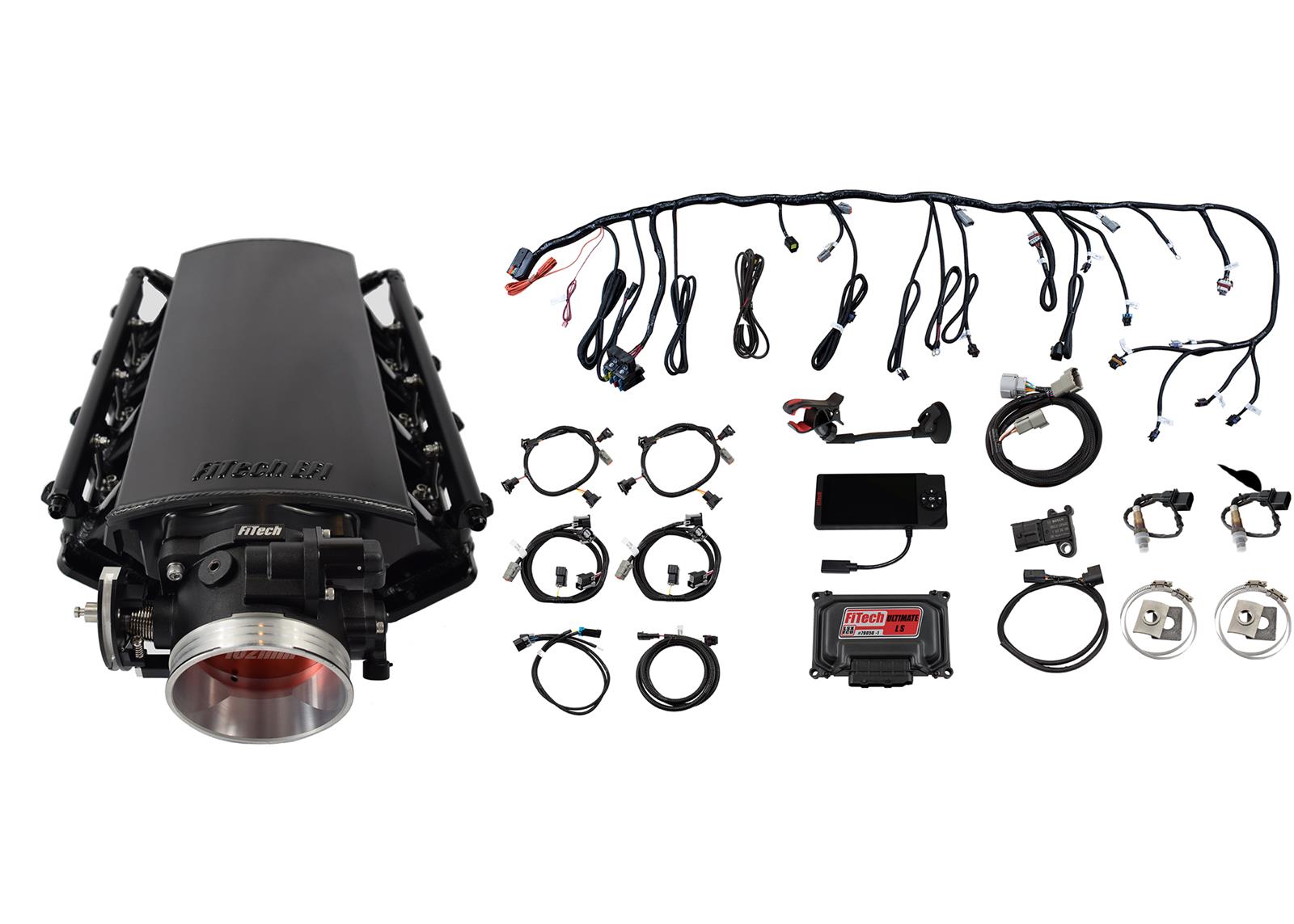 FiTech Ultimate LS 1,000 HP EFI Fuel Injection Systems 70031 System, EFI, HP, Short Cathedral Port, LS1/LS2/LS6, With Transmission Controller, Kit