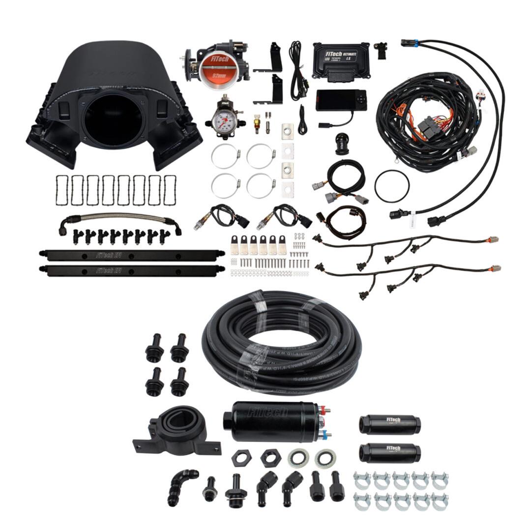 FiTech Ultimate Rebel LS 500 HP EFI Fuel Injection Systems 71089 System, Rebel, HP, Cathedral Port, 92mm Throttle Body, Inline Pump, 36 Lb., EV1, With Transmission Controller, Kit
