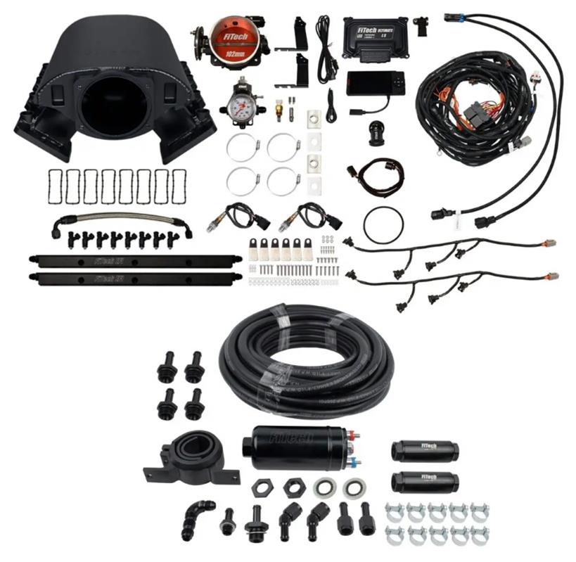FiTech Ultimate Rebel LS 750 HP EFI Fuel Injection Systems 71090 System, Rebel, HP, Cathedral Port, 102mm, Inline Pump, 55 Lb., EV1, Without Transmission Controller, Kit