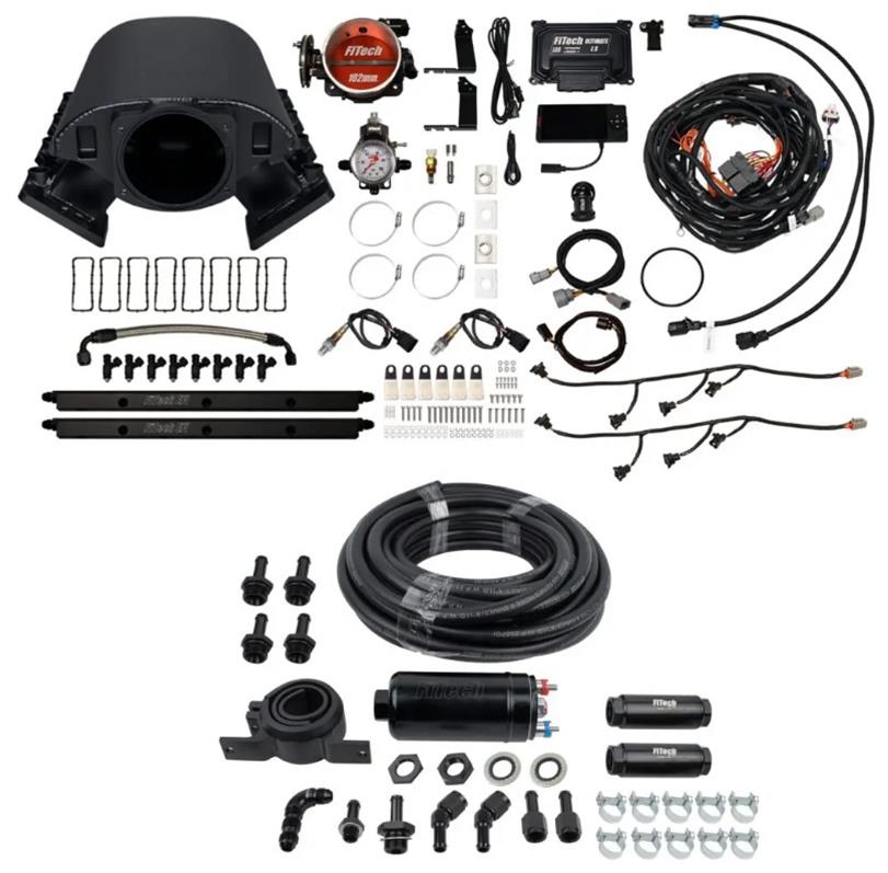 FiTech Ultimate Rebel LS 750 HP EFI Fuel Injection Systems 71091 System, Rebel, HP, Cathedral Port, 102mm Throttle Body, Inline Pump, 55 Lb., EV1, With Transmission Controller, Kit