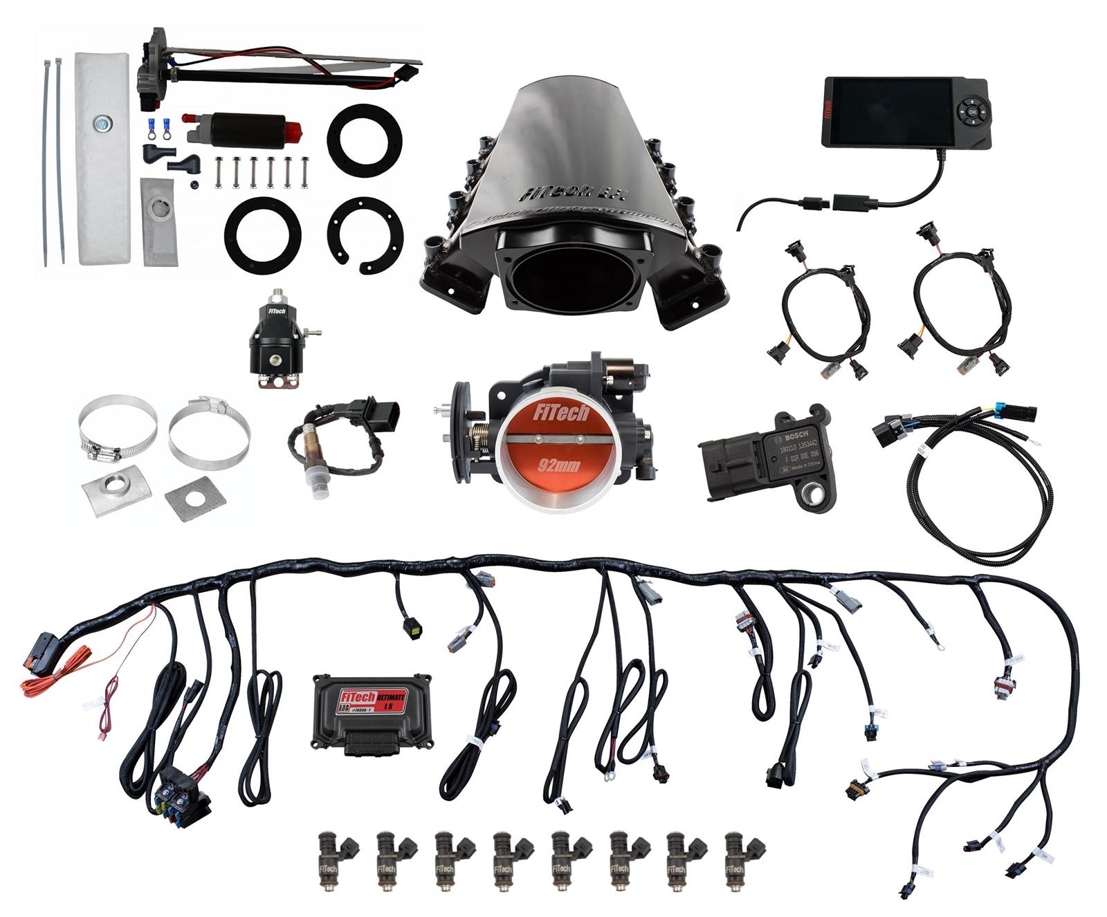 FiTech Ultimate LS EFI 500 HP Fuel Injection Systems with Go In-Tank Module 76215 System, LS, HP, Multi-port, LS7 Square Port Heads, Force Fuel, Fuel, Kit