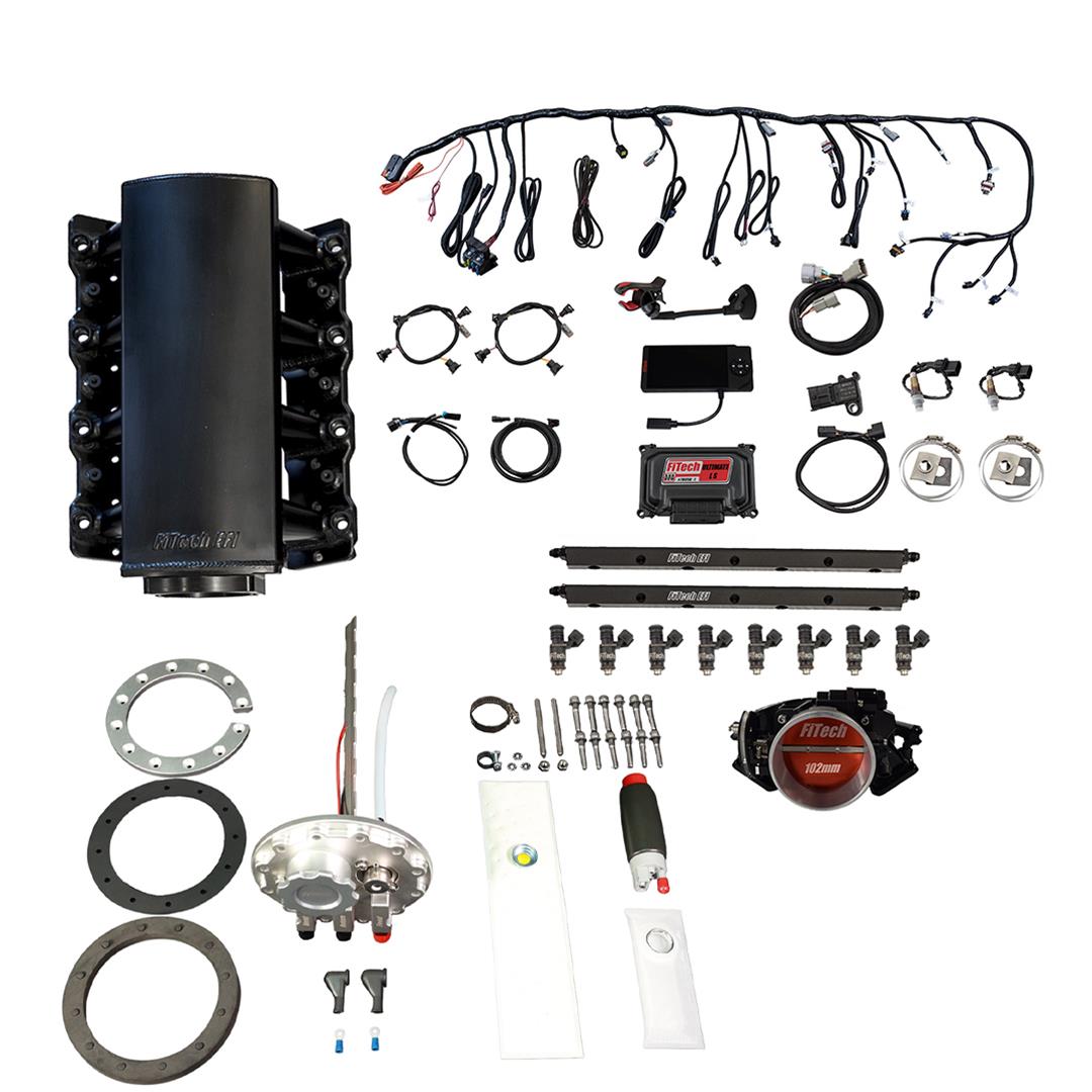 FiTech Ultimate LS 750 HP EFI Short Cathedral Intake Fuel Injection Master Kits 76304 System With Kit