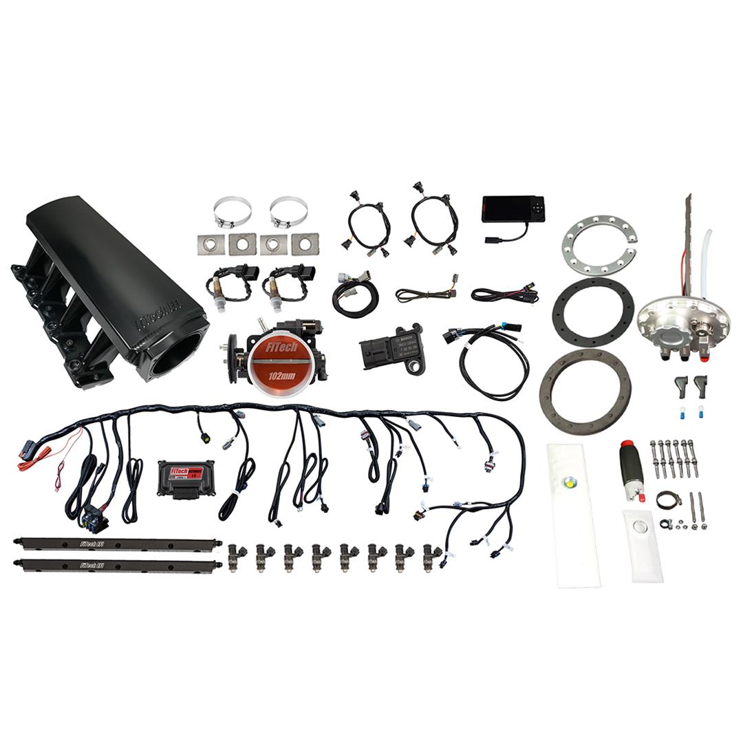 FiTech Ultimate LS 750 HP EFI Long Runner Cathedral Intake Fuel Injection Master Kits 76309 System With Kit