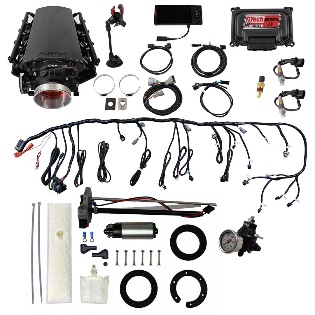 FiTech Ultimate LS 500 HP EFI Short Cathedral Intake Fuel Injection Master Kits 76401 System With Kit