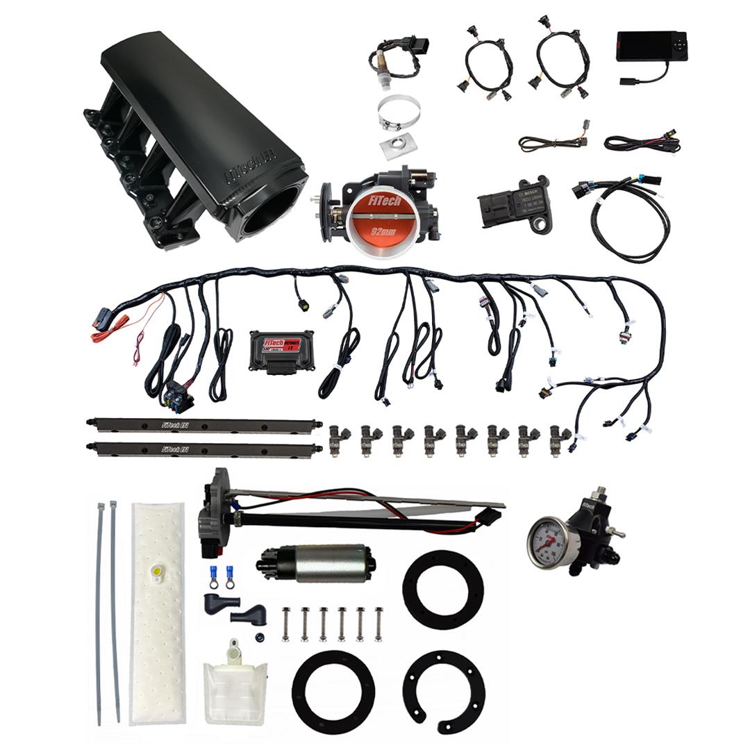 FiTech Ultimate LS 500 HP EFI Long Runner Cathedral Intake Fuel Injection Master Kits 76406 System With Kit