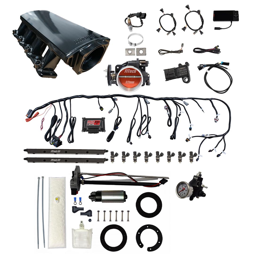 FiTech Ultimate LS 500 HP EFI Short LS3 Port Intake Fuel Injection Master Kits 76411 System With Kit