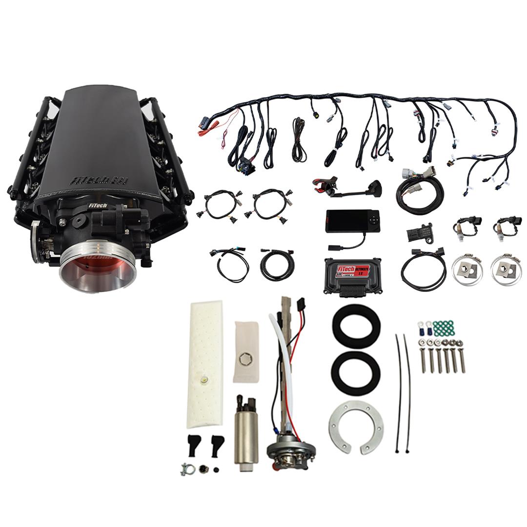 FiTech Ultimate LS 500 HP EFI Short Cathedral Intake Fuel Injection Master Kits 76602 System With Kit