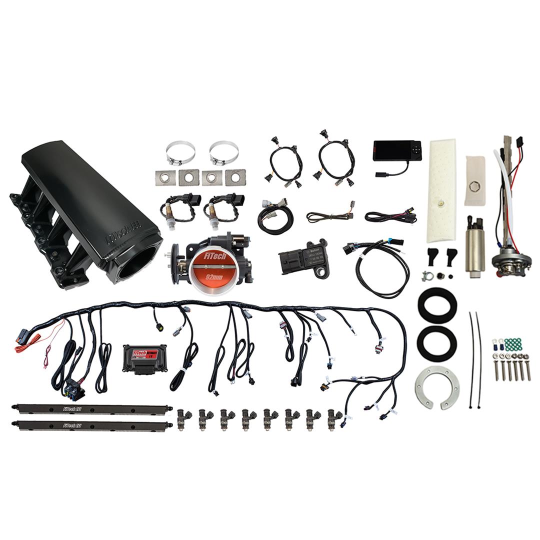FiTech Ultimate LS 500 HP EFI Long Runner Cathedral Intake Fuel Injection Master Kits 76607 System With Kit