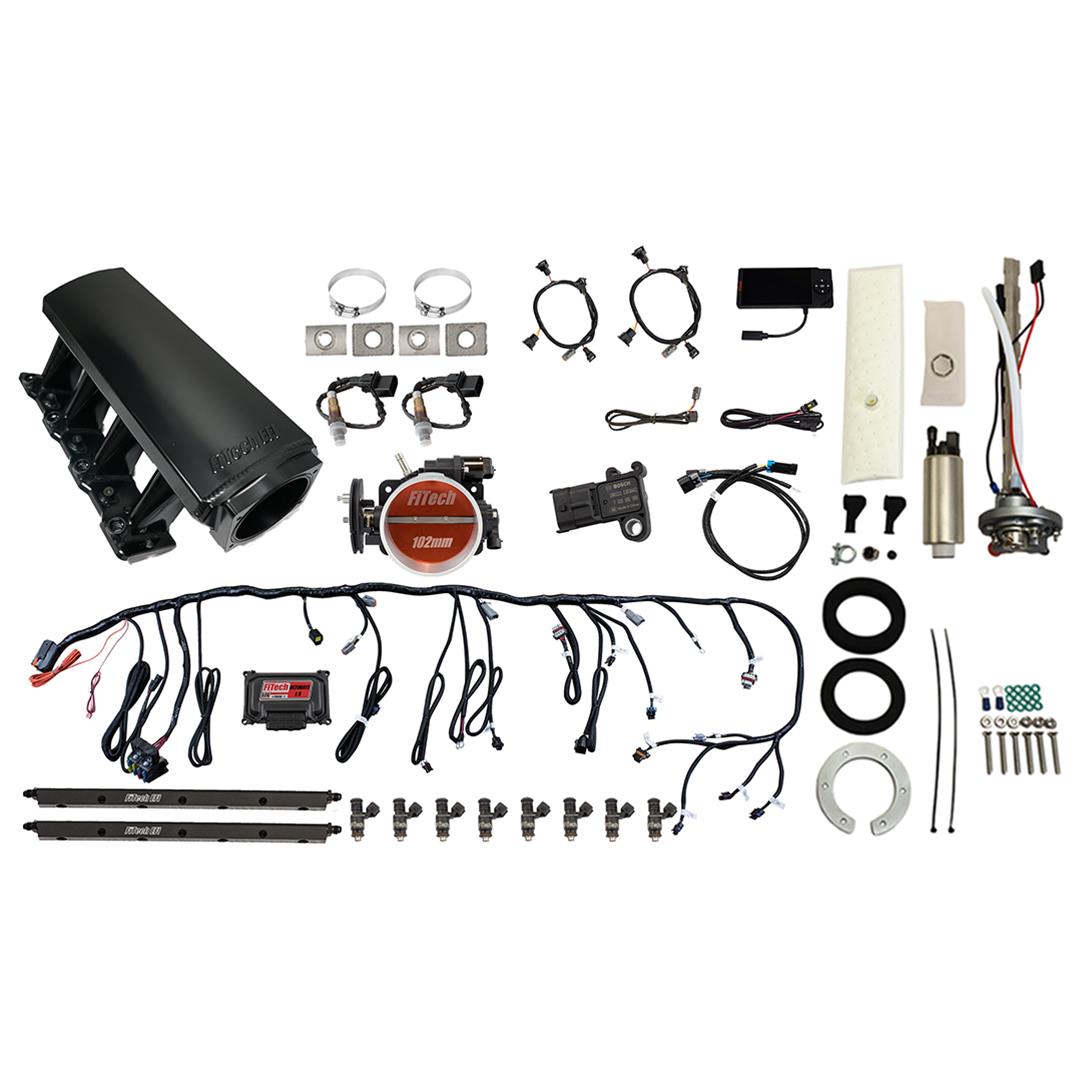 FiTech Ultimate LS 750 HP EFI Long Runner Cathedral Intake Fuel Injection Master Kits 76608 System With Kit