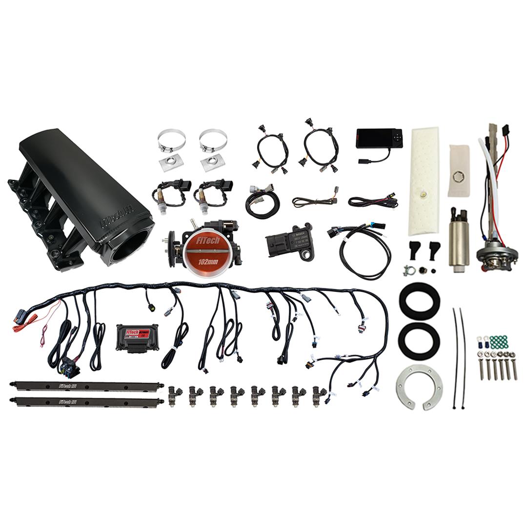 FiTech Ultimate LS 750 HP EFI Long Runner Cathedral Intake Fuel Injection Master Kits 76609 System With Kit