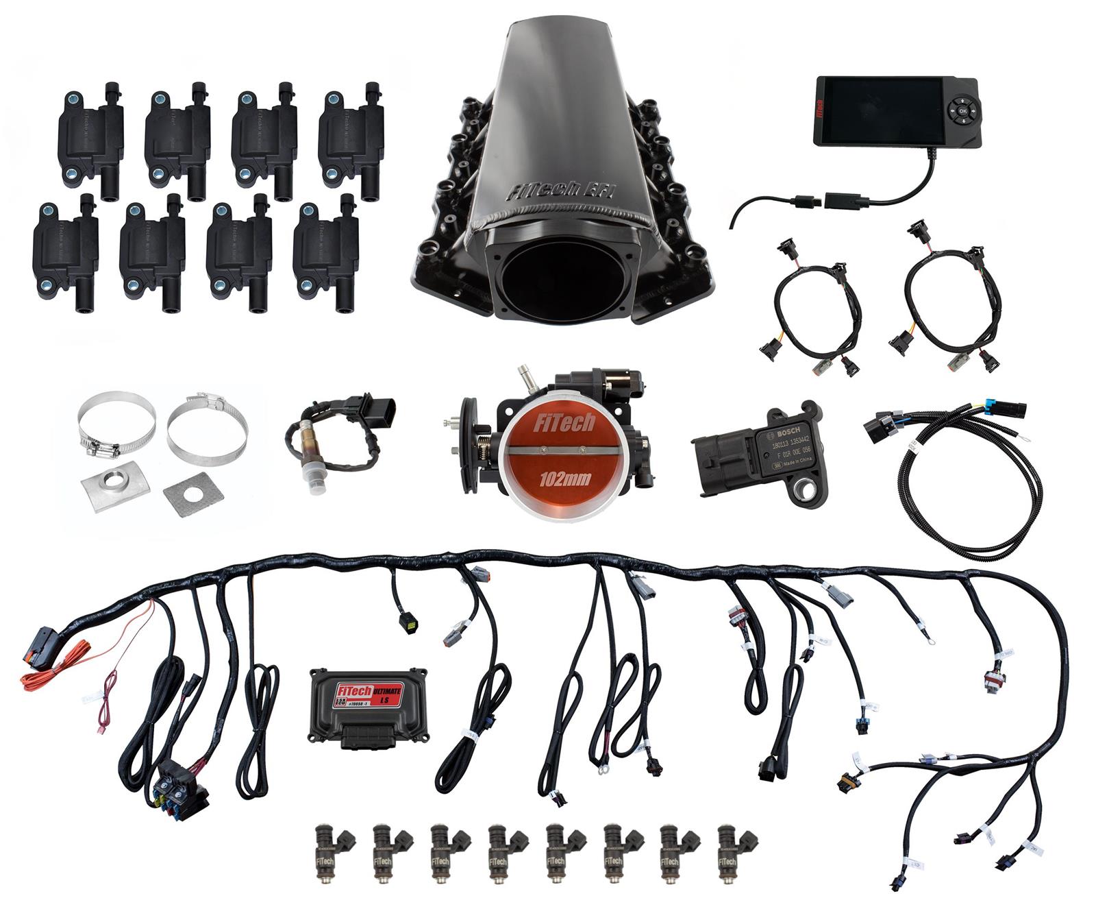 FiTech Ultimate LS EFI 750 HP Fuel Injection Systems 78003 Injection, LS, Kit LS1/LS2/LS6 -750HP w/o Trans Control, w/ coil pack set