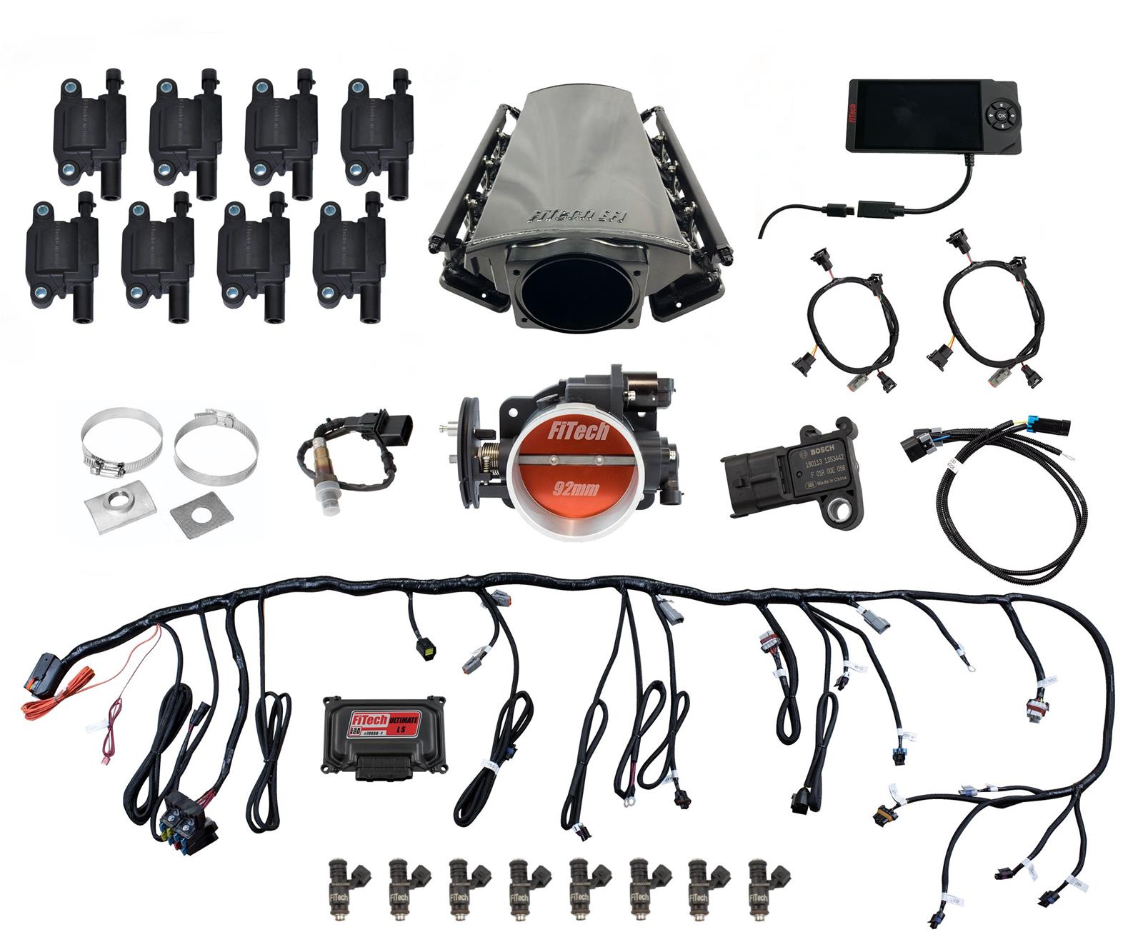 FiTech Ultimate LS EFI 500 HP Fuel Injection Systems 78011 Injection, LS, Kit LS3/L92 - 500HP w/o Trans Control, w/ coil pack set