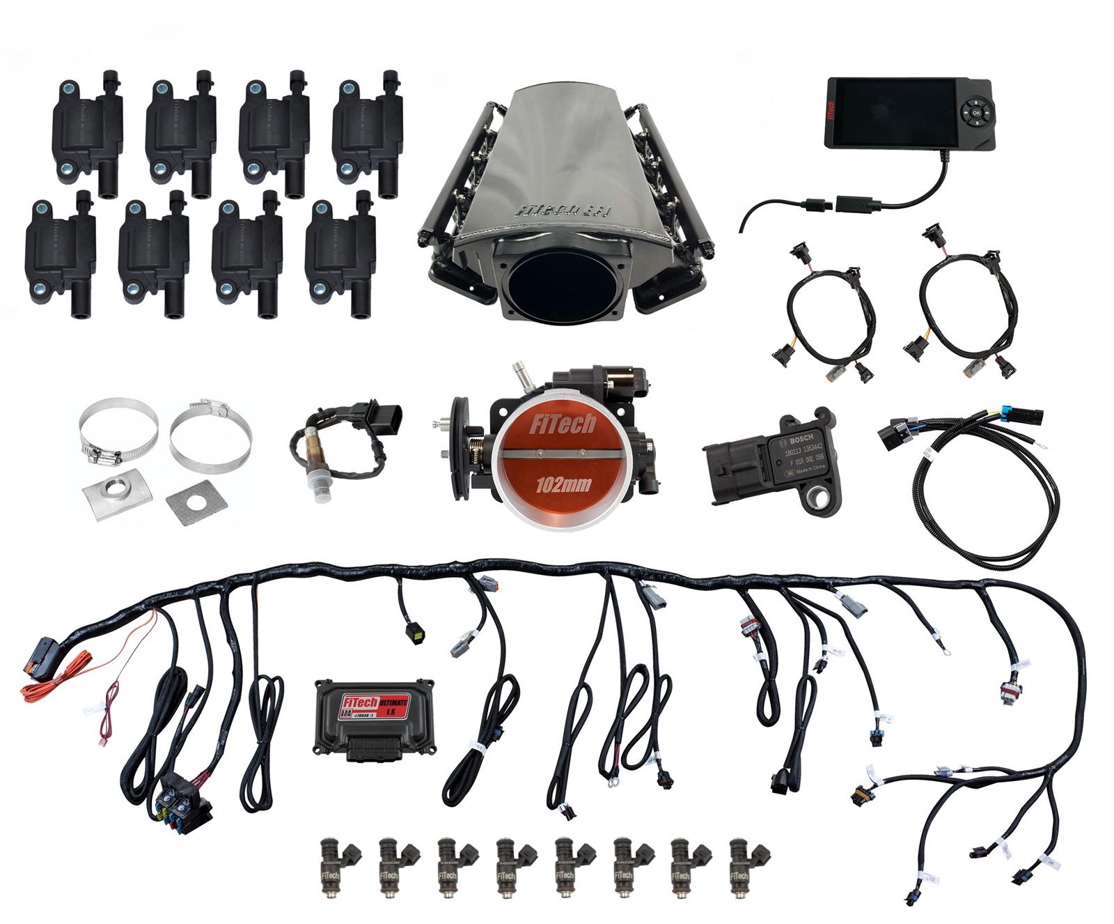 FiTech Ultimate LS EFI 750 HP Fuel Injection Systems 78013 Injection, LS, Kit LS3/L92 - 750HP w/o Trans Control, w/ coil pack set