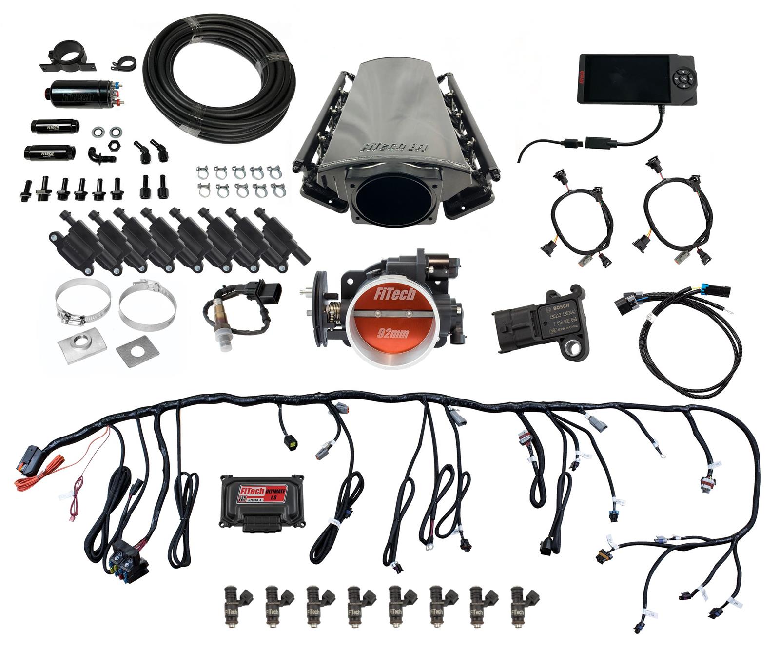 FiTech Ultimate LS EFI 500 HP Fuel Injection Systems 78111 Injection, LS, Master Kit w/70011 Kit Plus Inline Pump Kit, w/ coil pack set