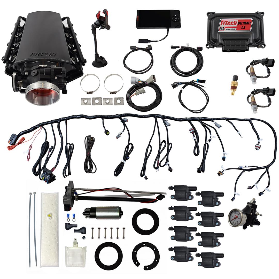 FiTech Ultimate LS 500 HP EFI Short Cathedral Intake Fuel Injection Master Kits 78401 System With Kit