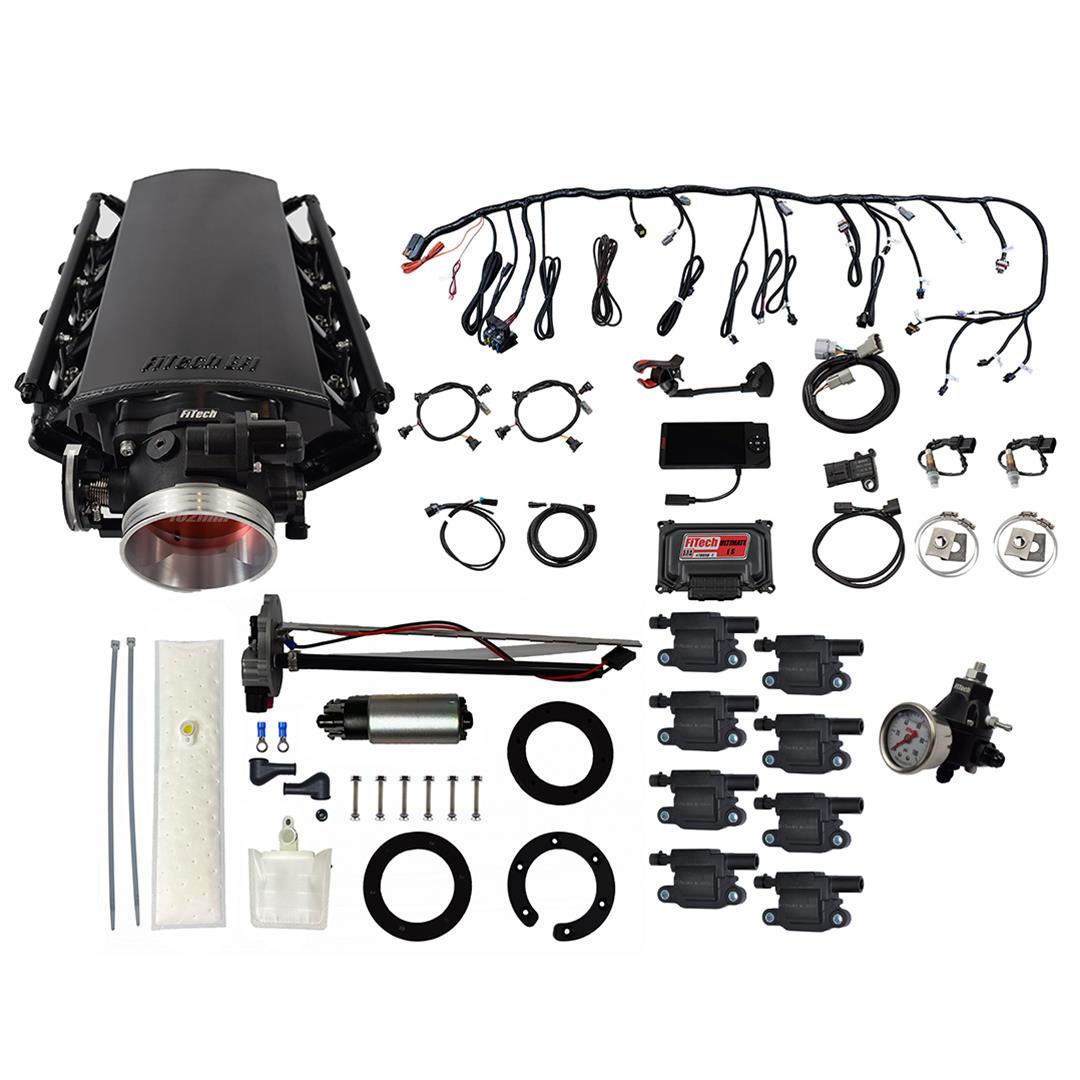FiTech Ultimate LS 500 HP EFI Short Cathedral Intake Fuel Injection Master Kits 78402 System With Kit