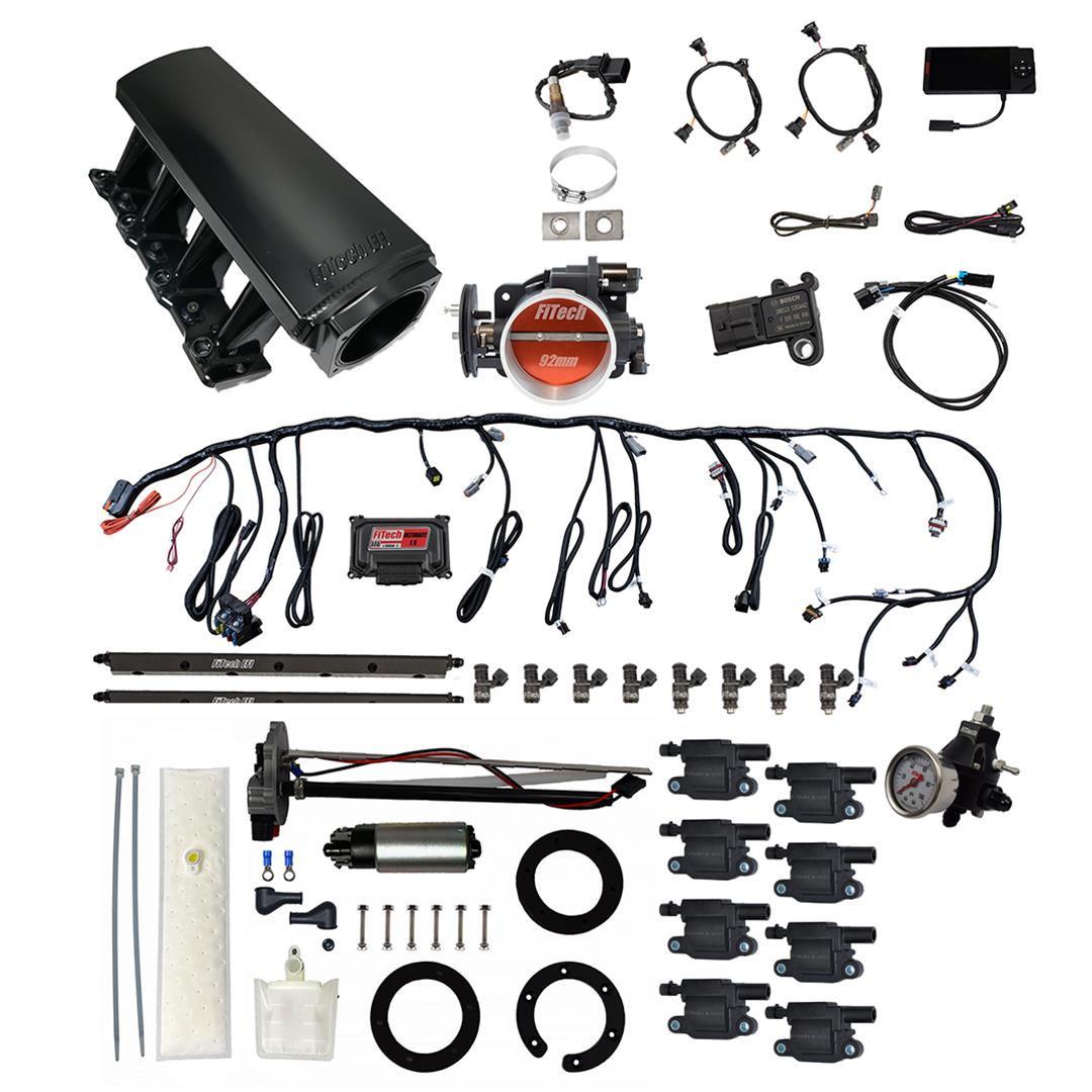 FiTech Ultimate LS 500 HP EFI Long Runner Cathedral Intake Fuel Injection Master Kits 78406 System With Kit