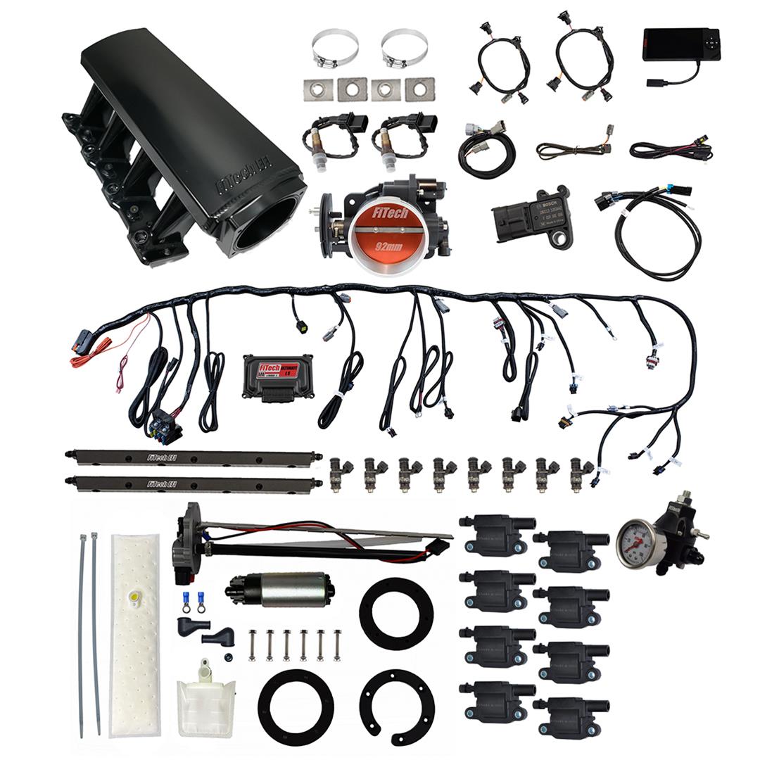 FiTech Ultimate LS 500 HP EFI Long Runner Cathedral Intake Fuel Injection Master Kits 78407 System With Kit