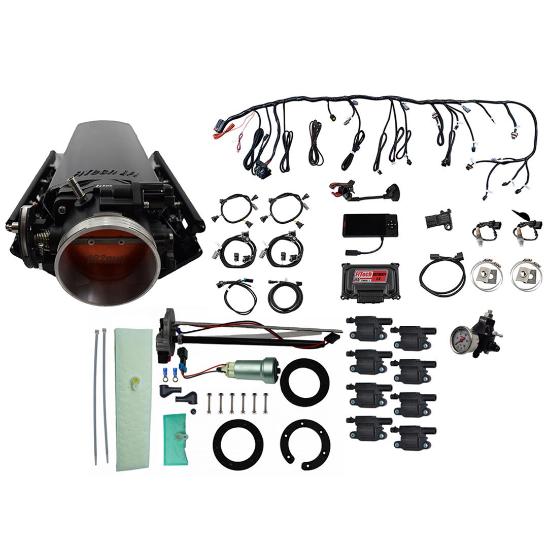 FiTech Ultimate LS 1,000 HP EFI Long Runner Cathedral Intake Fuel Injection Master Kits 78632 1000 System With Kit