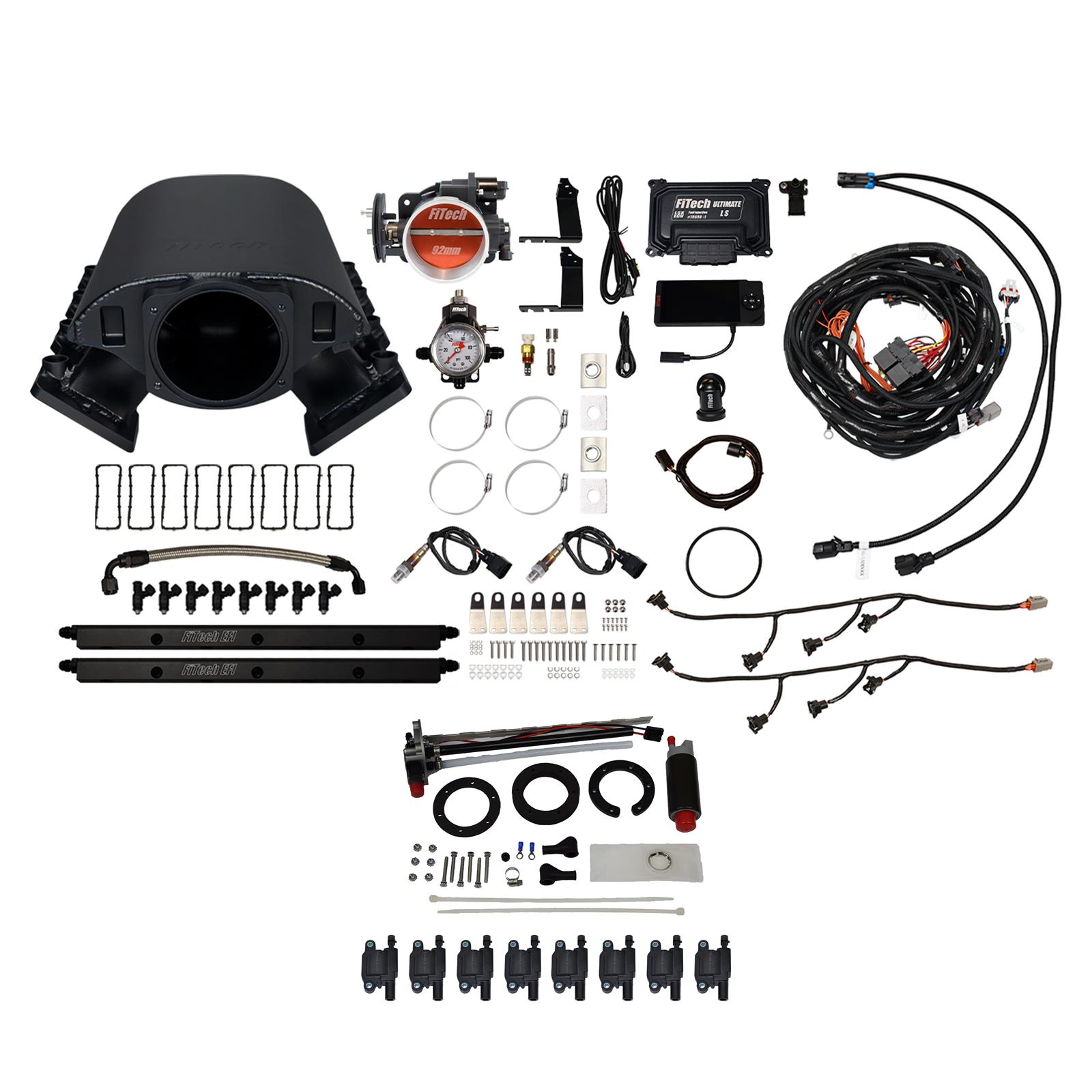 FiTech Ultimate Rebel LS 500 HP EFI Fuel Injection Systems 78688 System, Rebel, HP, Cathedral Port, 92mm, In-Tank Pump, LS3 Coils, 36 Lb., EV1, Without Transmission Controller, Kit