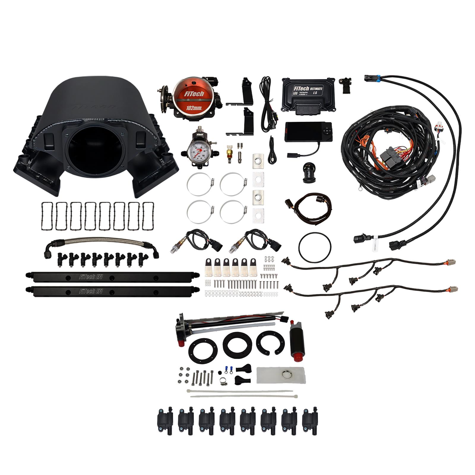 FiTech Ultimate Rebel LS 750 HP EFI Fuel Injection Systems 78690 System, Rebel, HP, Cathedral Port, 102mm, In-Tank Pump, LS3 Coils, 55 Lb., EV1, Without Transmission Controller, Kit