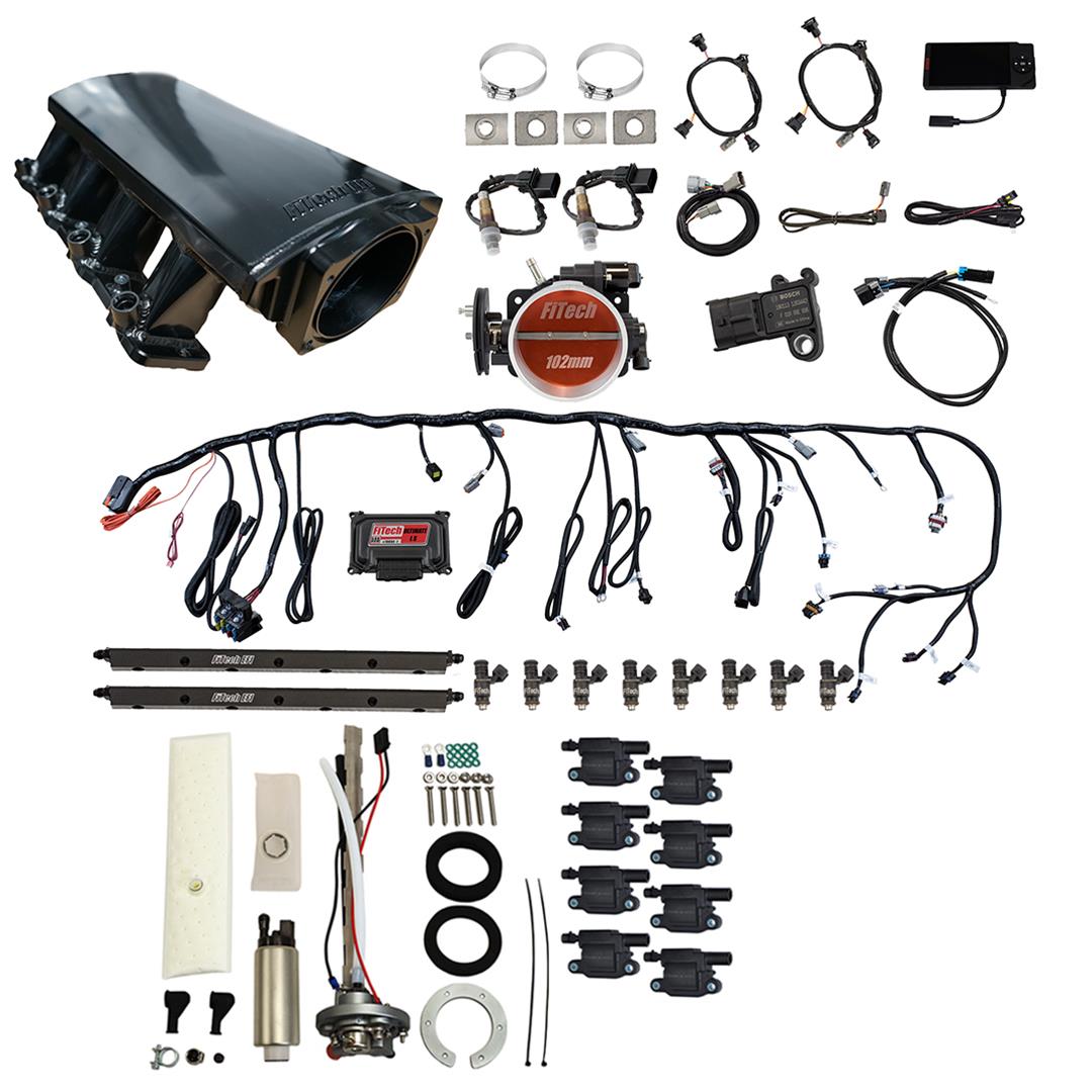 FiTech Ultimate LS 750 HP EFI Short LS3 Port Intake Fuel Injection Master Kits 78714 System With Kit