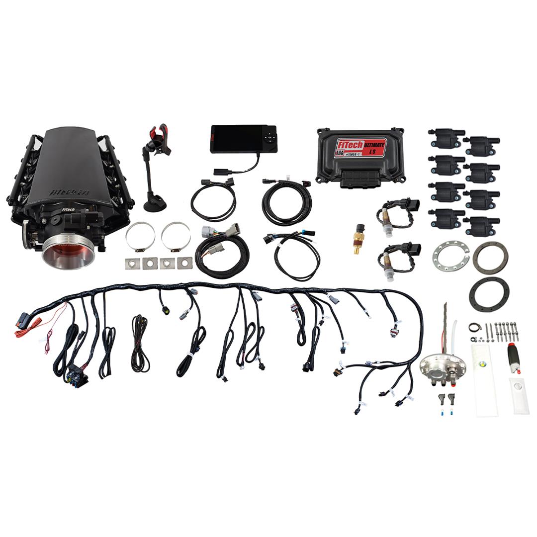 FiTech Ultimate LS 500 HP EFI Short Cathedral Intake Fuel Injection Master Kits 78801 System With Kit