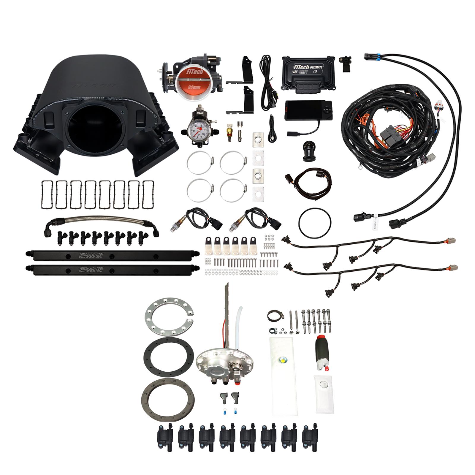 FiTech Ultimate Rebel LS 500 HP EFI Fuel Injection Systems 78888 System, Rebel, HP, Cathedral Port, 92 mm, In-Tank Pump, LS3 Coils, 36 Lb., EV1, Without Transmission Controller, Kit