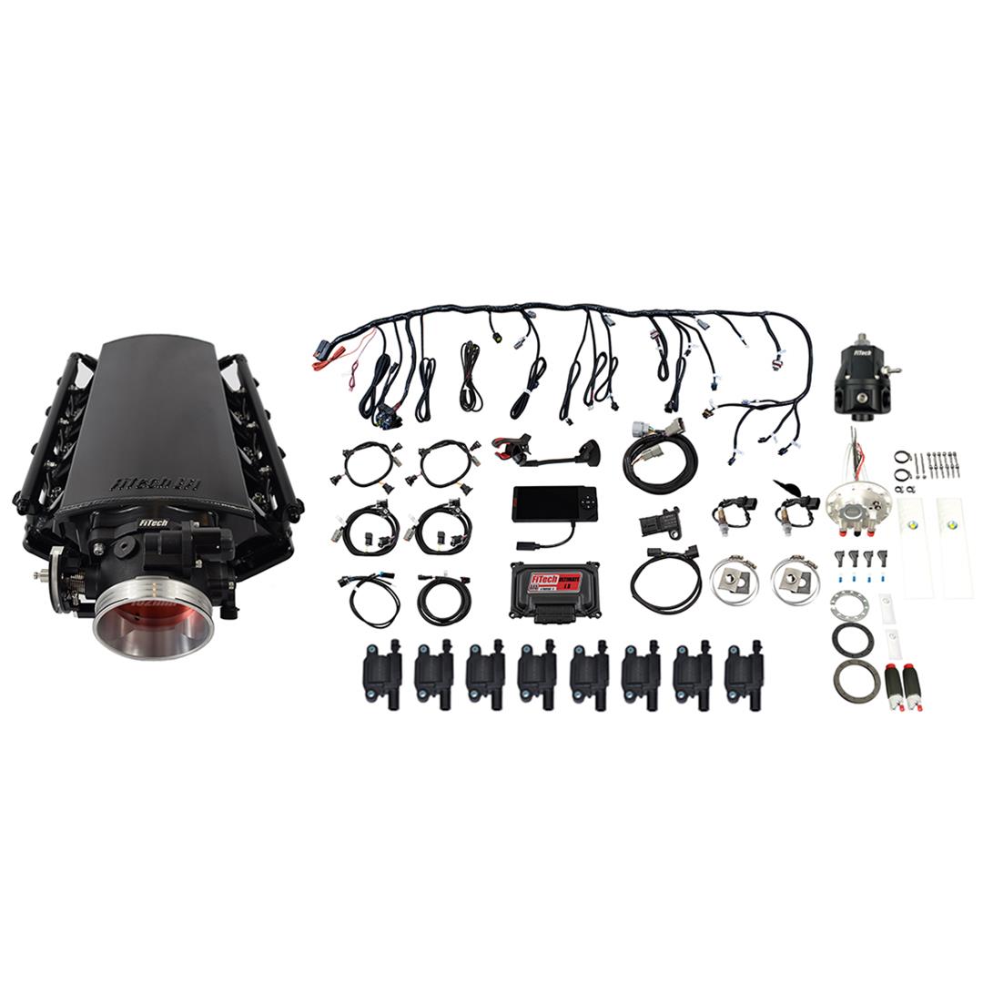 FiTech Ultimate LS 1,000 HP EFI Short Cathedral Intake Fuel Injection Master Kits 78931 1000 System With Kit