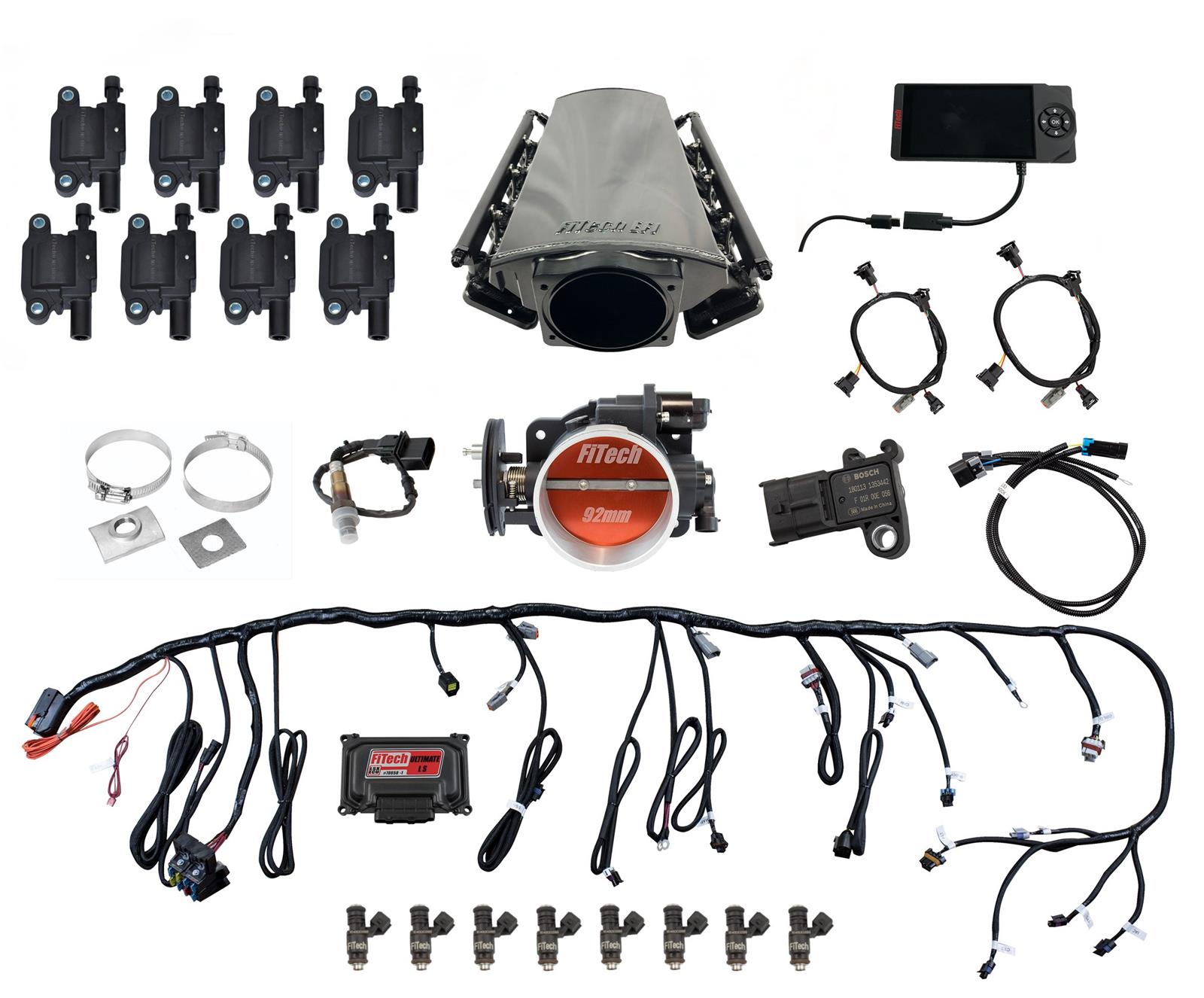 FiTech Ultimate LS EFI 500 HP Fuel Injection Systems 79011 Injection, LS, Kit LS3/L92 - 500HP w/o Trans Control, w/ led coil pack set