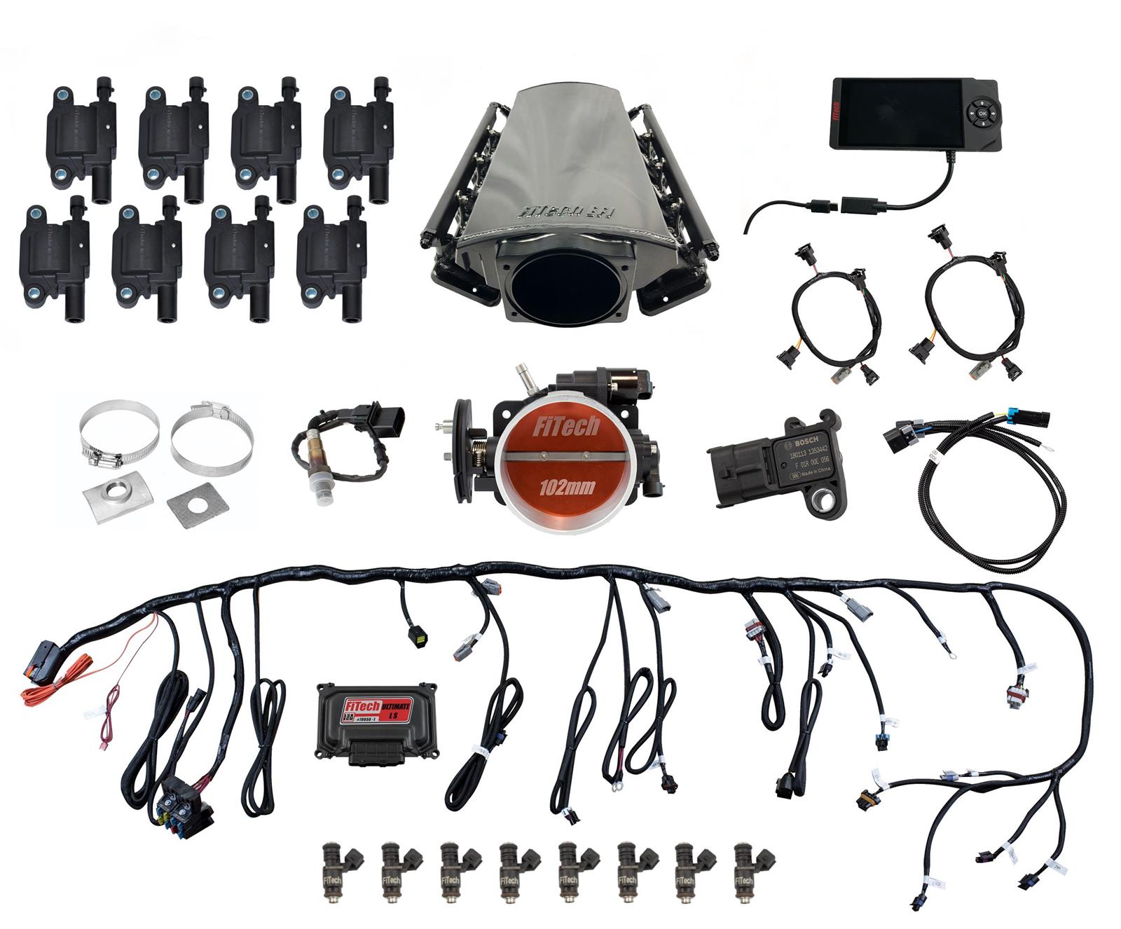 FiTech Ultimate LS EFI 750 HP Fuel Injection Systems 79013 Injection, LS, Kit LS3/L92 - 750HP w/o Trans Control, w/ led coil pack set
