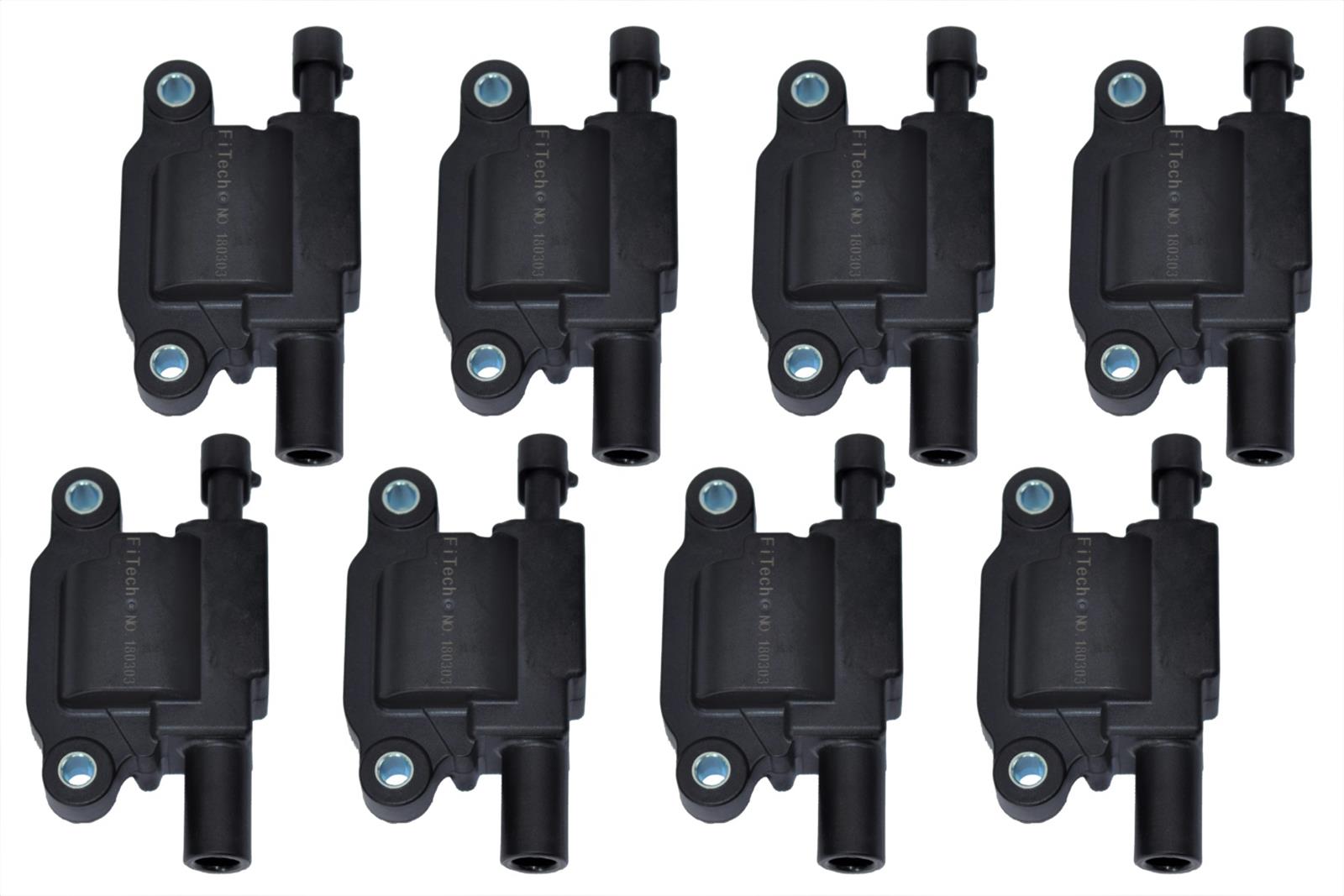 FiTech Go-Spark Ignition Coils 79100 Coils, Coil Pack, Black, Chevy, LS, Set of 8