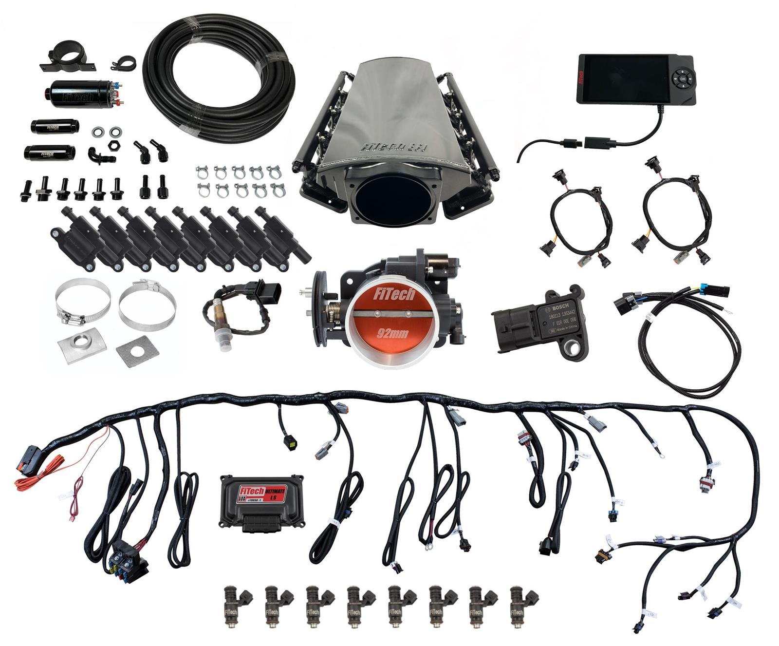 FiTech Ultimate LS EFI 500 HP Fuel Injection Systems 79111 System, LS, HP, Multi-port, Rectangular Port Heads, Force Fuel, In-Line Pump, LED Coil Packs, Kit