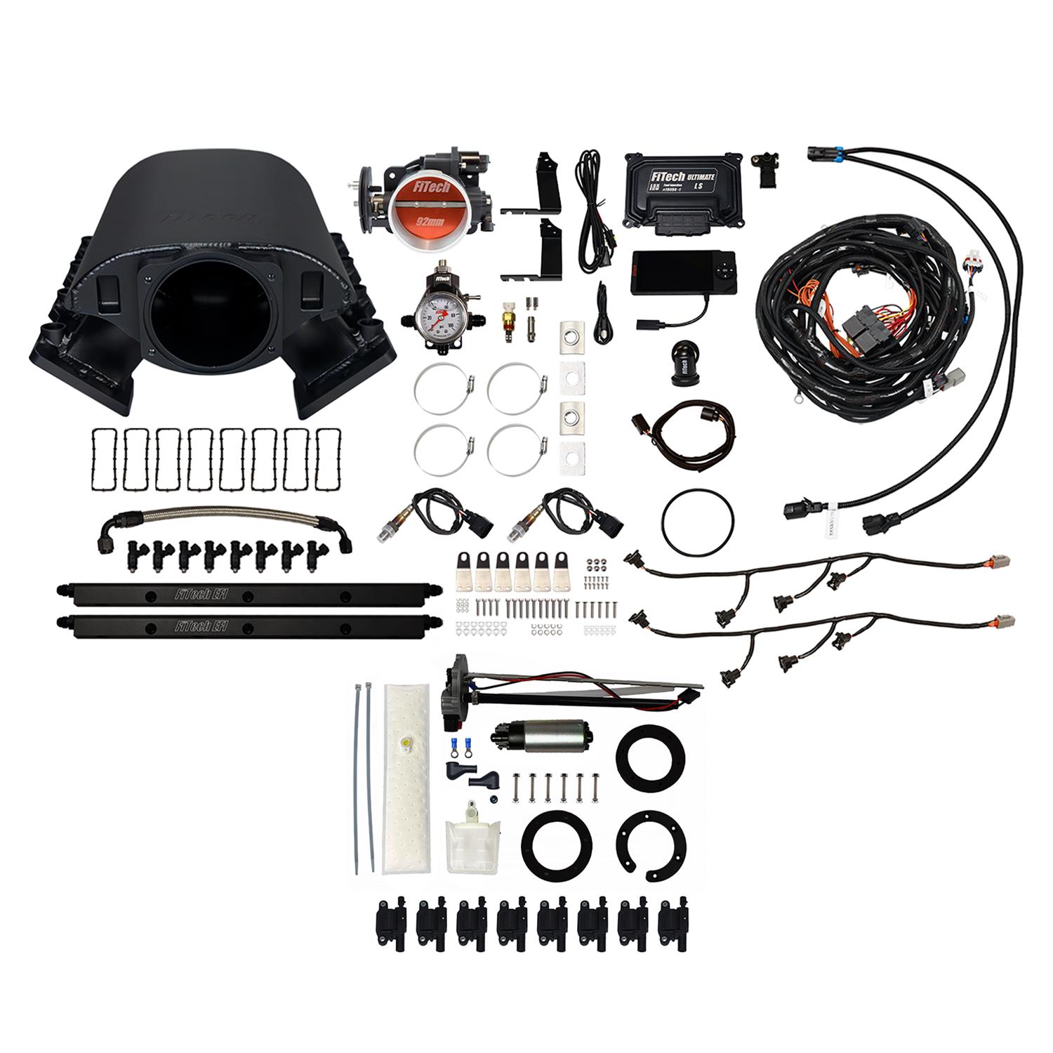 FiTech Ultimate Rebel LS 500 HP EFI Fuel Injection Systems 79488 System, Rebel, HP, Cathedral Port, 92mm, In-Tank Pump, LS3 Coils, 36 Lb., EV1, Without Transmission Controller, Kit