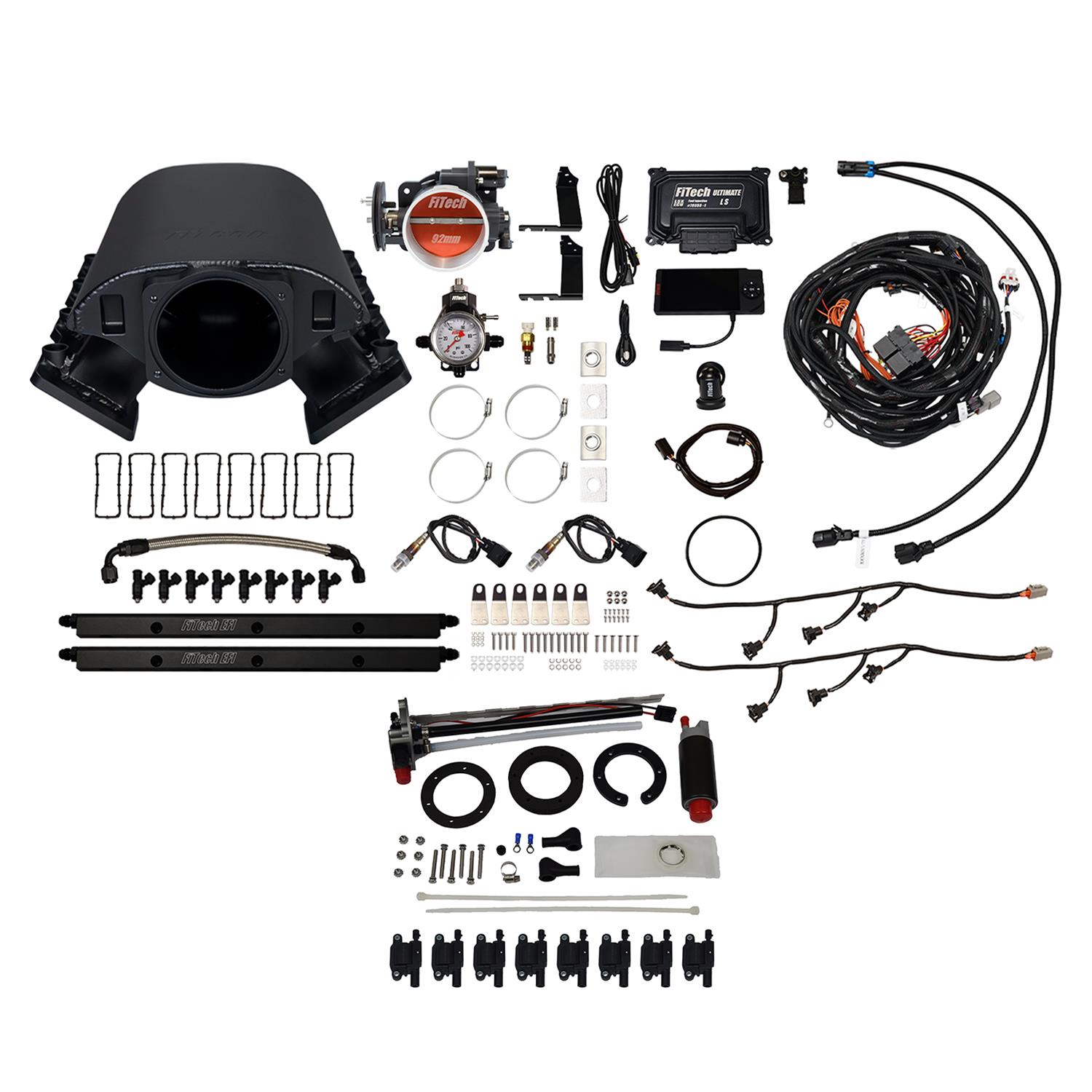 FiTech Ultimate Rebel LS 500 HP EFI Fuel Injection Systems 79688 System, Rebel, HP, Cathedral Port, 92mm, In-Tank Pump, LS3 Coils, 36 Lb., EV1, Without Transmission Controller, Kit