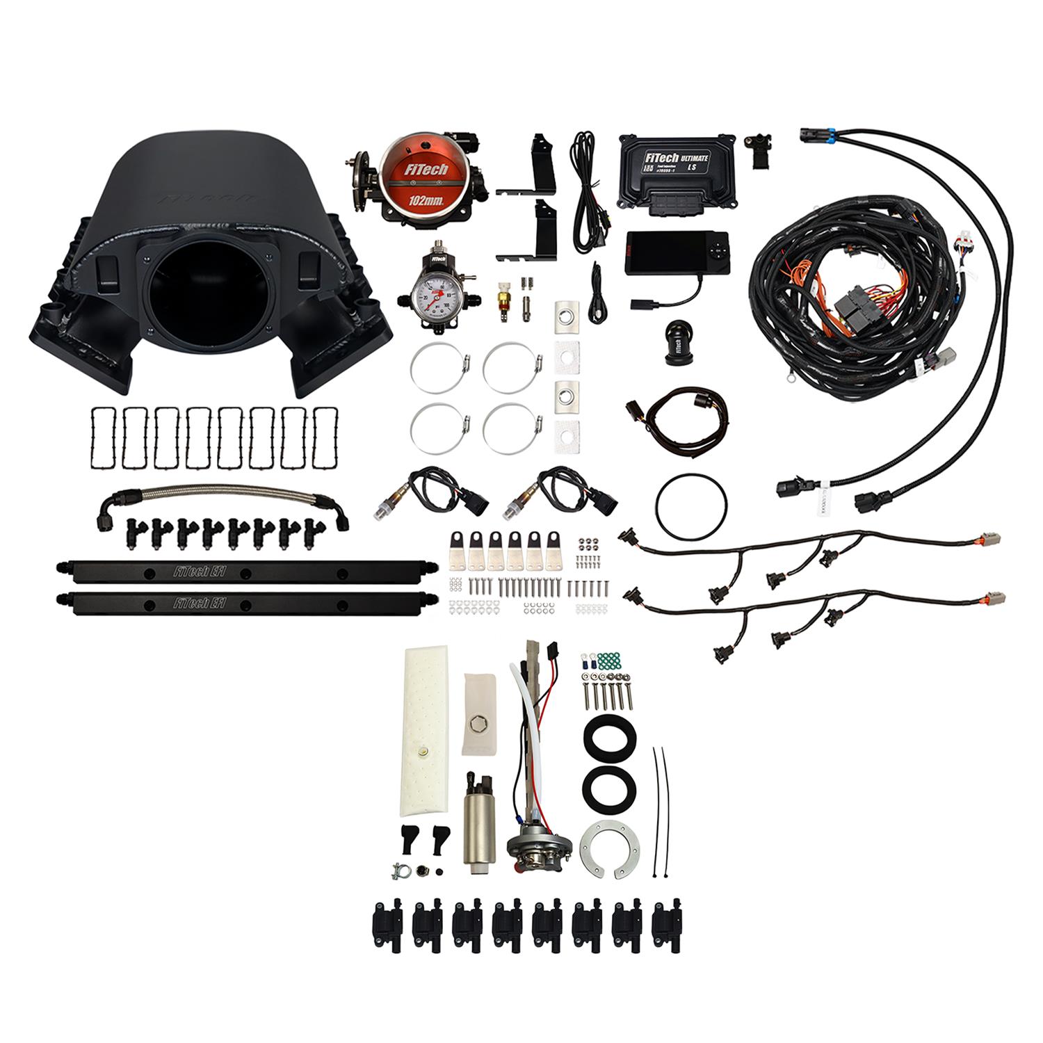 FiTech Ultimate Rebel LS 750 HP EFI Fuel Injection Systems 79790 System, Rebel, HP, Cathedral Port, 102mm, In-Tank Pump, LS3 Coils, 55 Lb., EV1, Without Transmission Controller, Kit