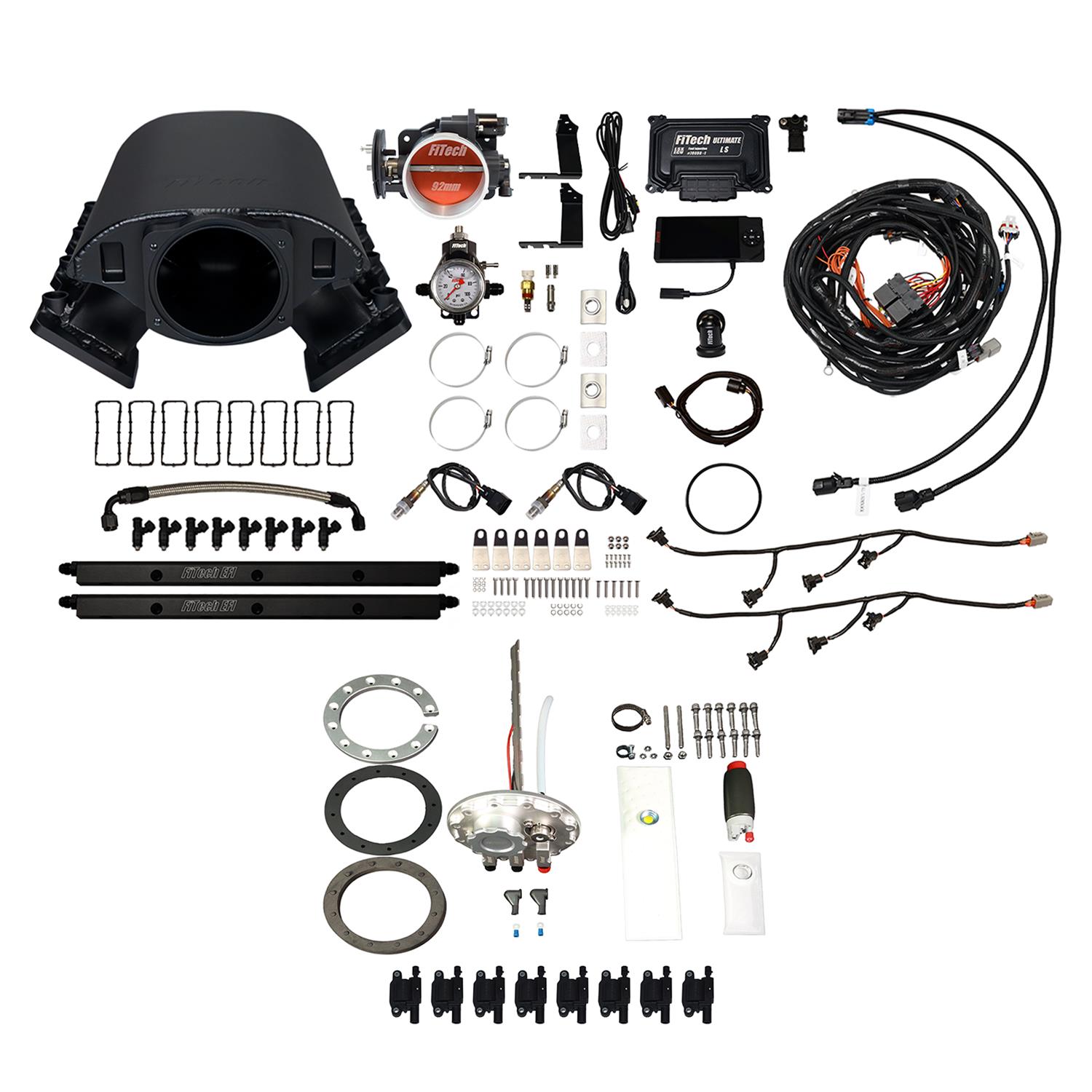 FiTech Ultimate Rebel LS 500 HP EFI Fuel Injection Systems 79888 System, Rebel, HP, Cathedral Port, 92mm, In-Tank Pump, LS3 Coils, 36 Lb., EV1, Without Transmission Controller, Kit