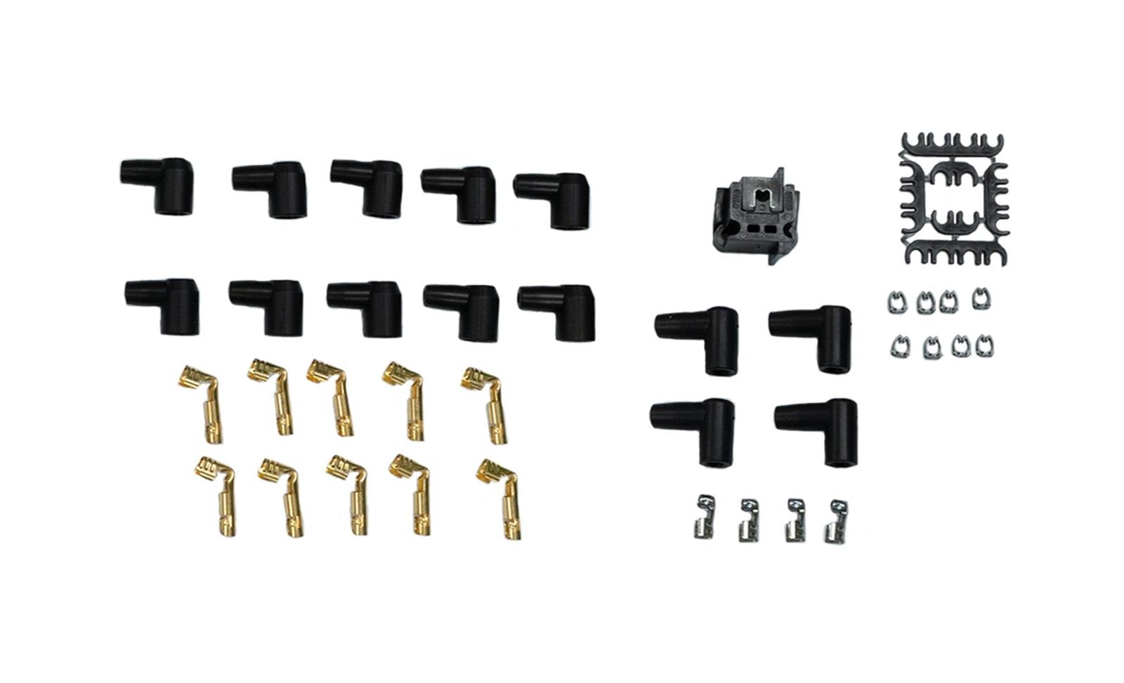FiTech Go-Spark Ceramic Spark Plug Wire Sets 90018 Wires, Go-Spark, Pre-Made, Ceramic, Black, 8mm, Spiral Core, 90 Degree Boots, Under Header, Dragster, HEI, Chevy, Small Block, Set thumbnail 2